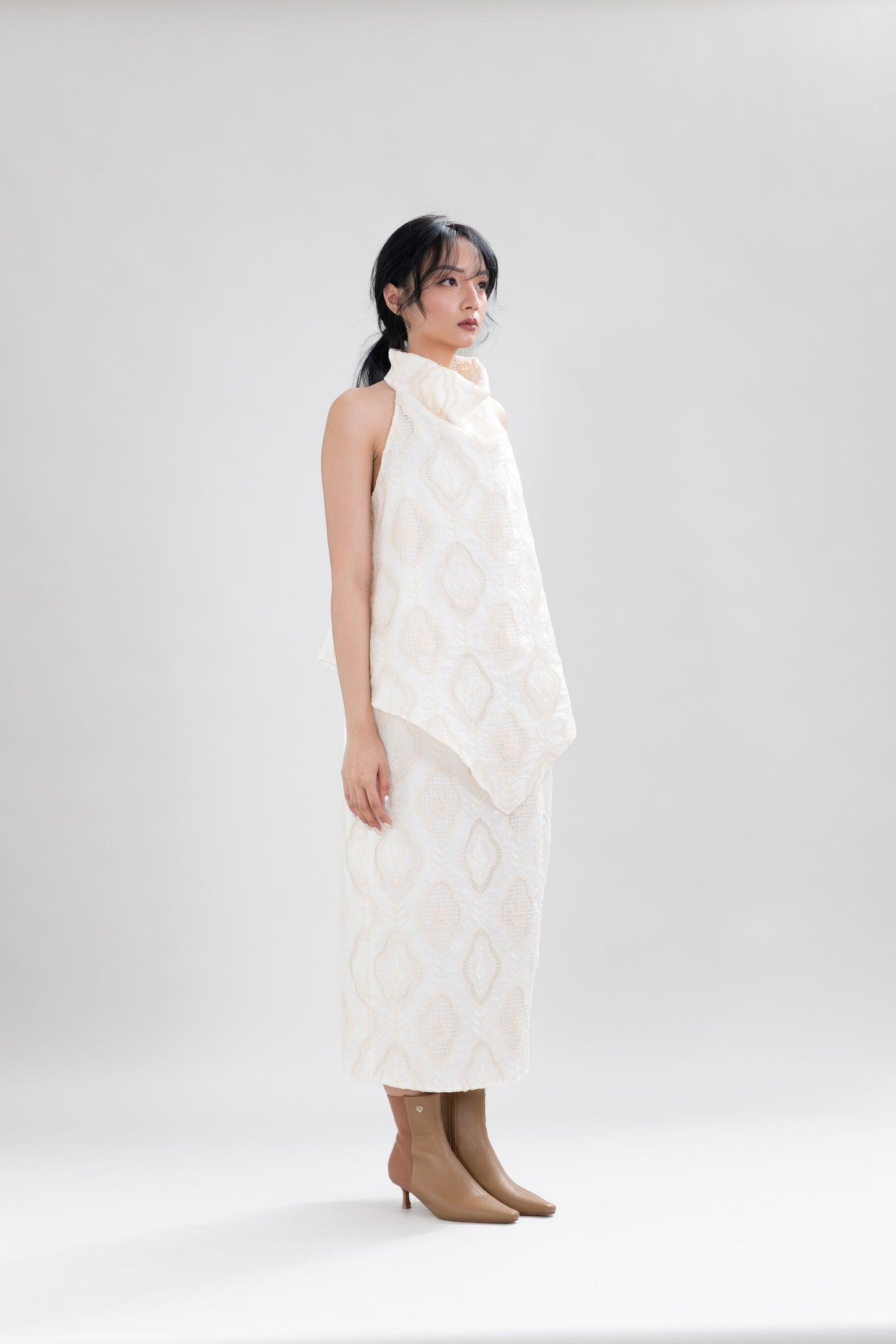 HT Embroidery Skirt in Buttermilk