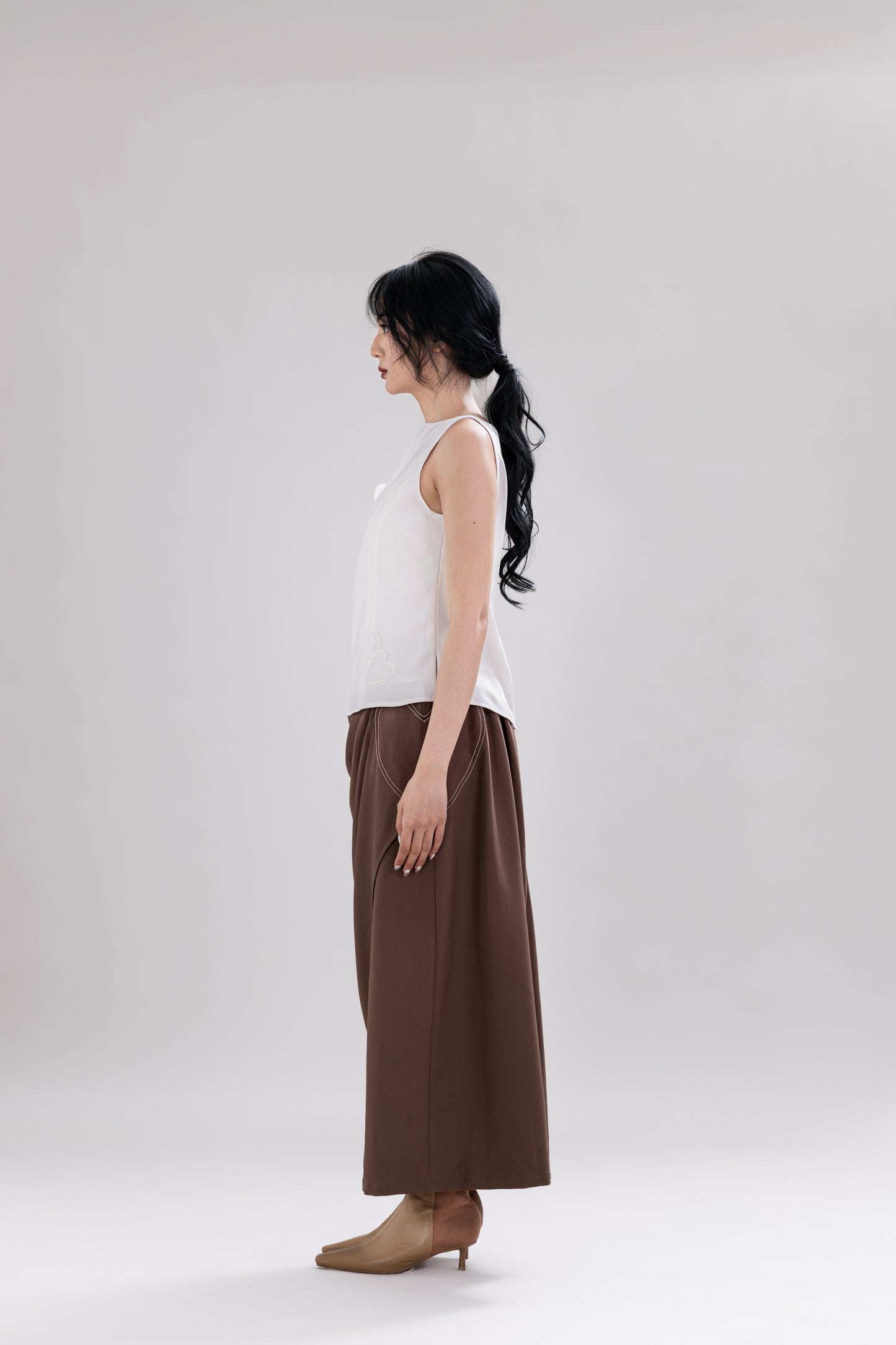 HT Hearts Sleeveless Top in Buttermilk