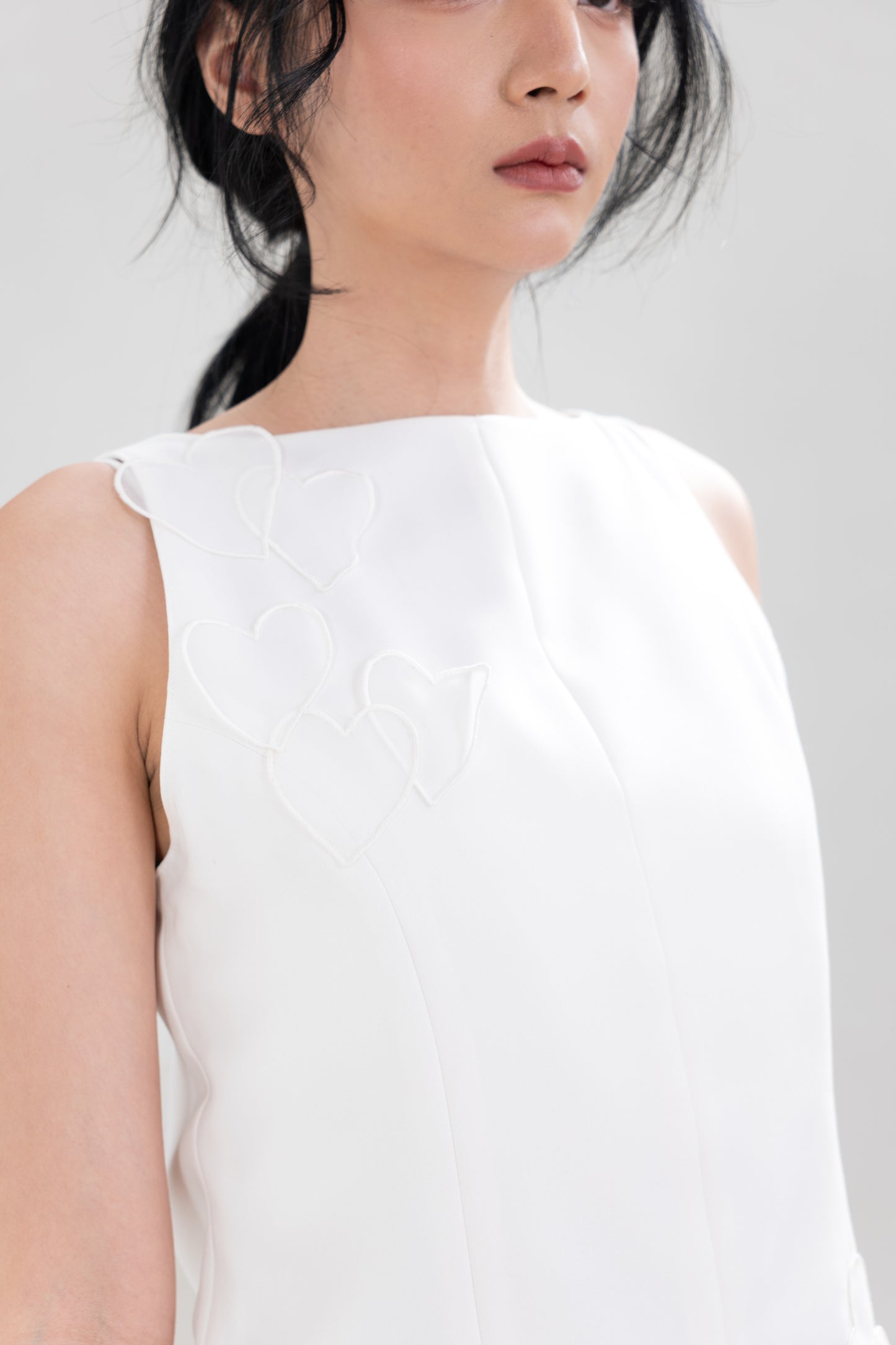 PO HT Hearts Sleeveless Top in Buttermilk