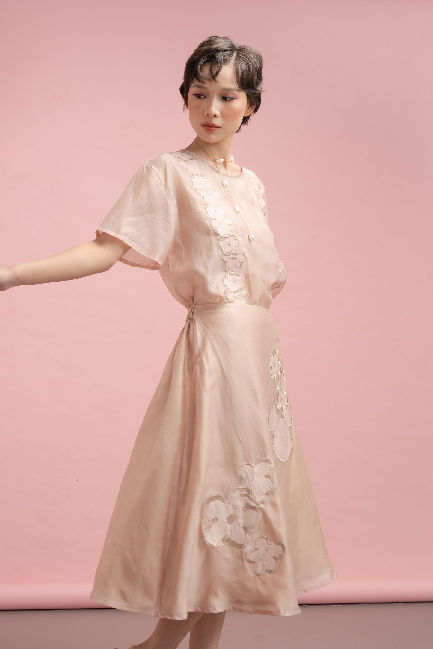 MM Embroidery Sheer Top in Hey Baby