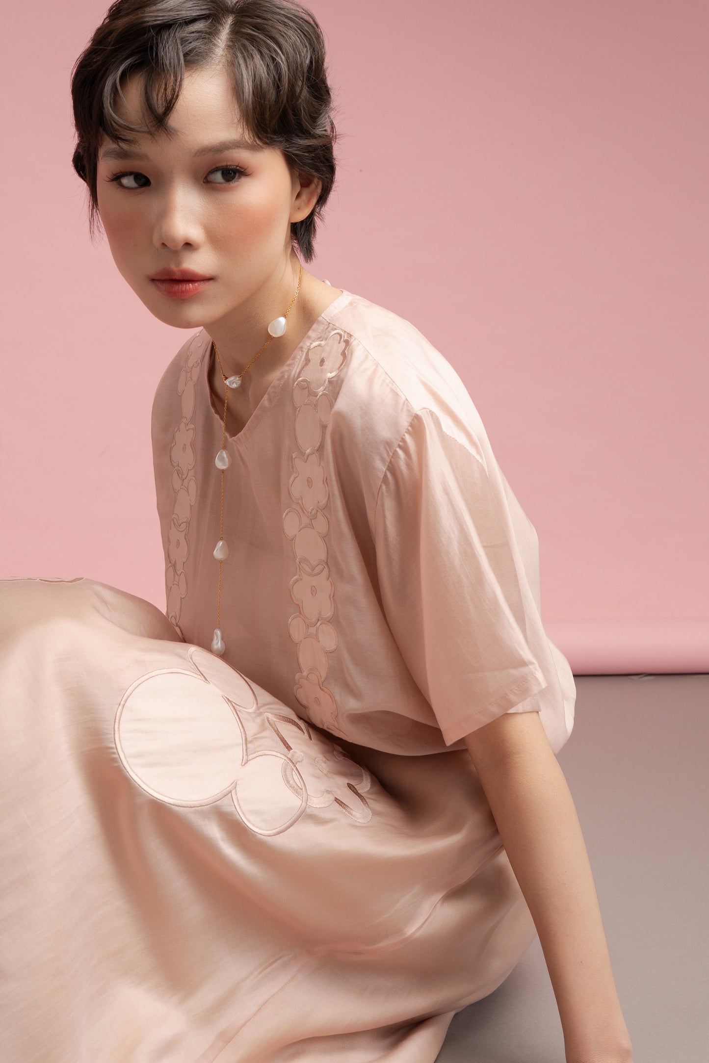 MM Embroidery Sheer Top in Hey Baby