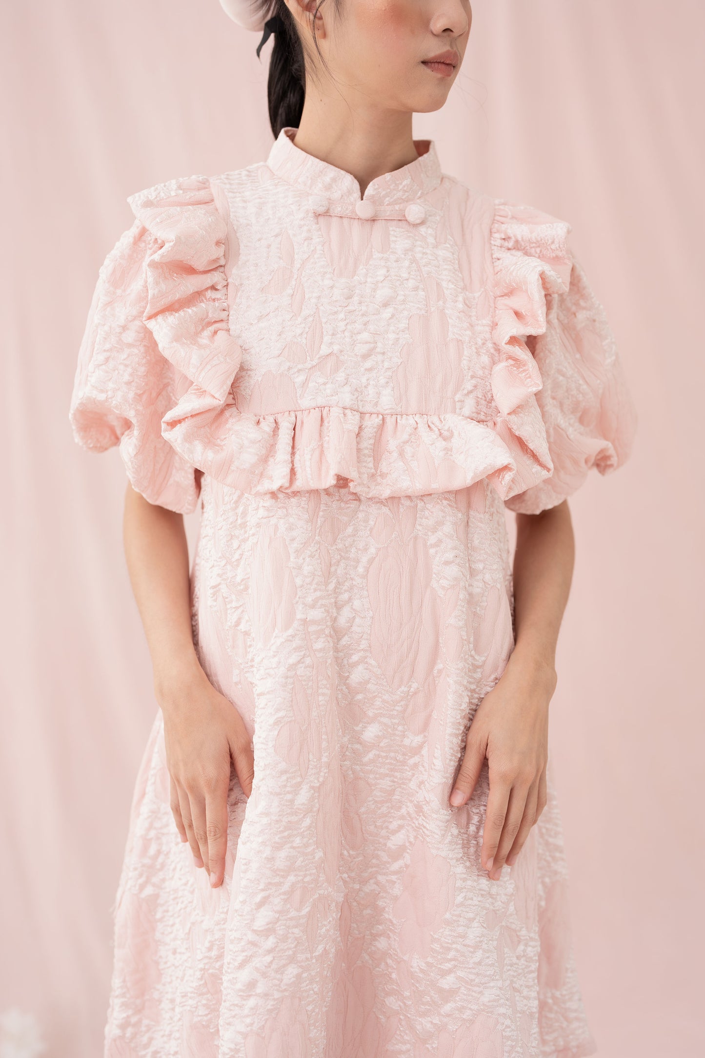 ETNY Pattern Puff Sleeve Dress