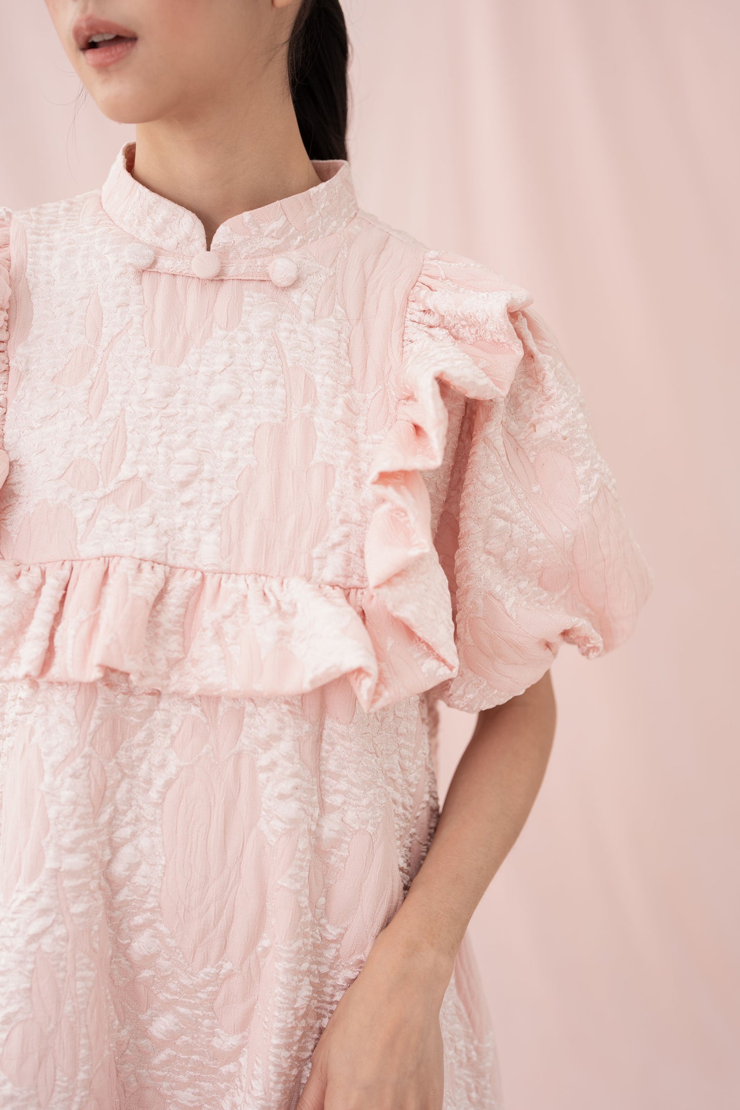 ETNY Pattern Puff Sleeve Dress