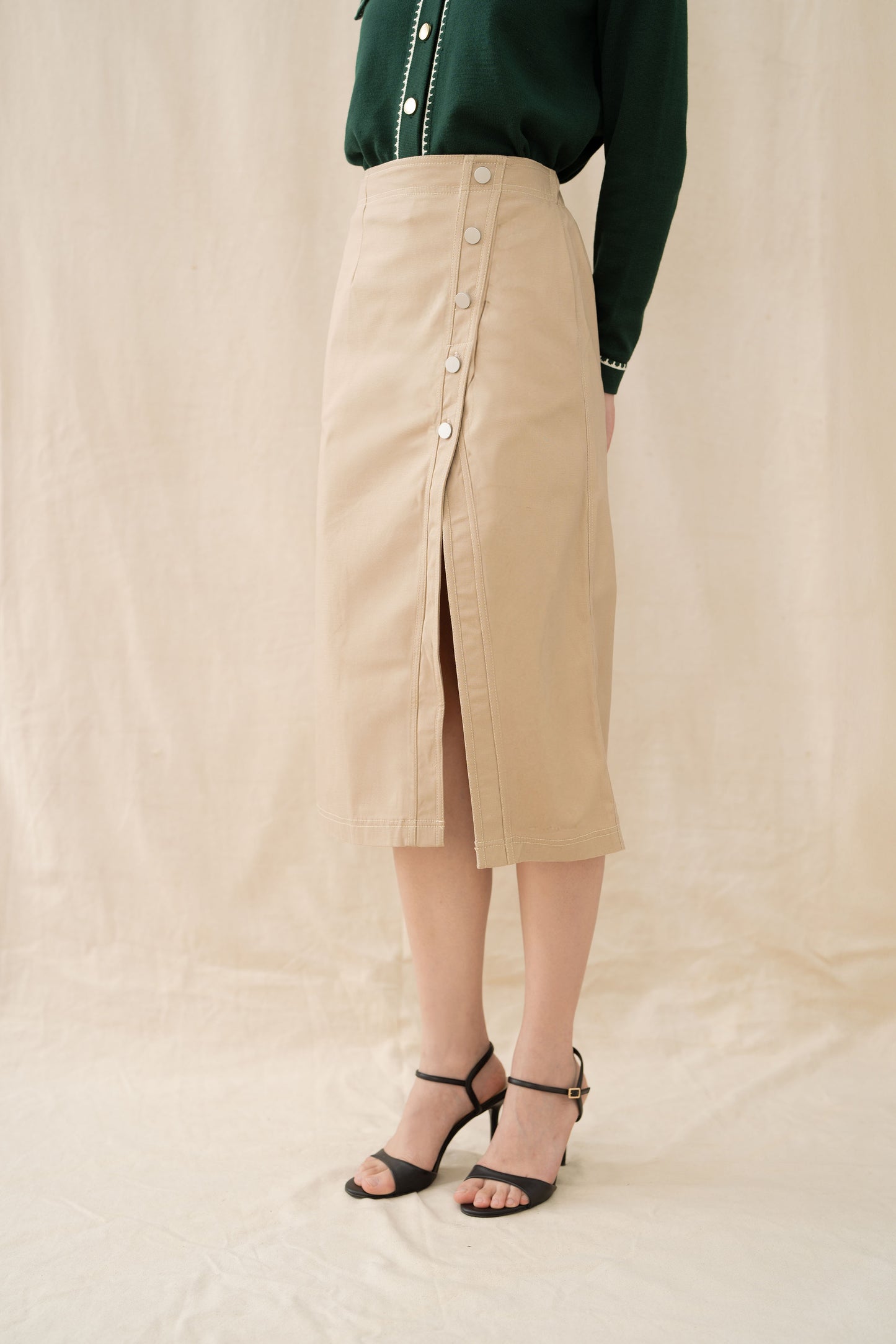 Essence Button Skirt