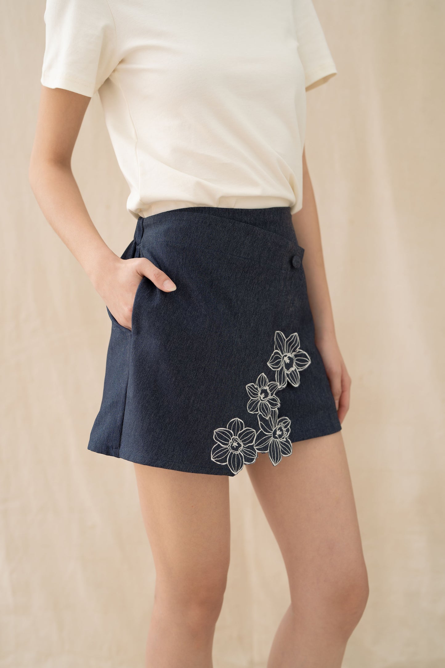 Essence Wrap Skort With Embroidery