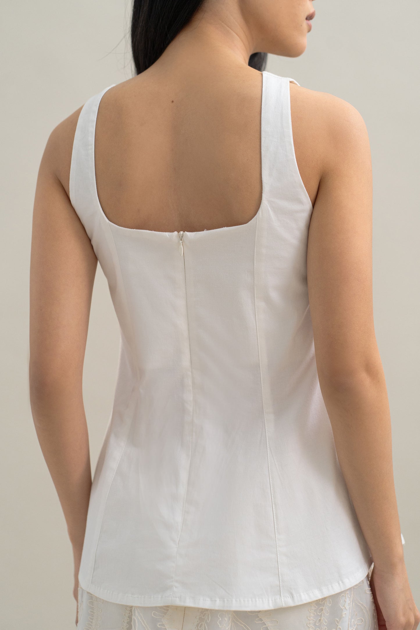TM Peplum Top in Buttermilk