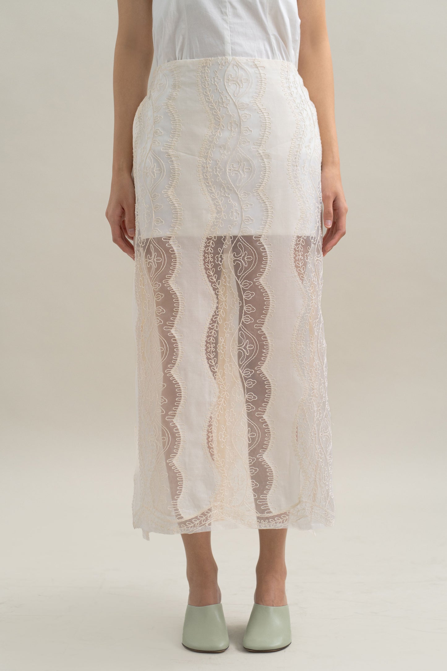 TM Lace Skirt in Buttermilk