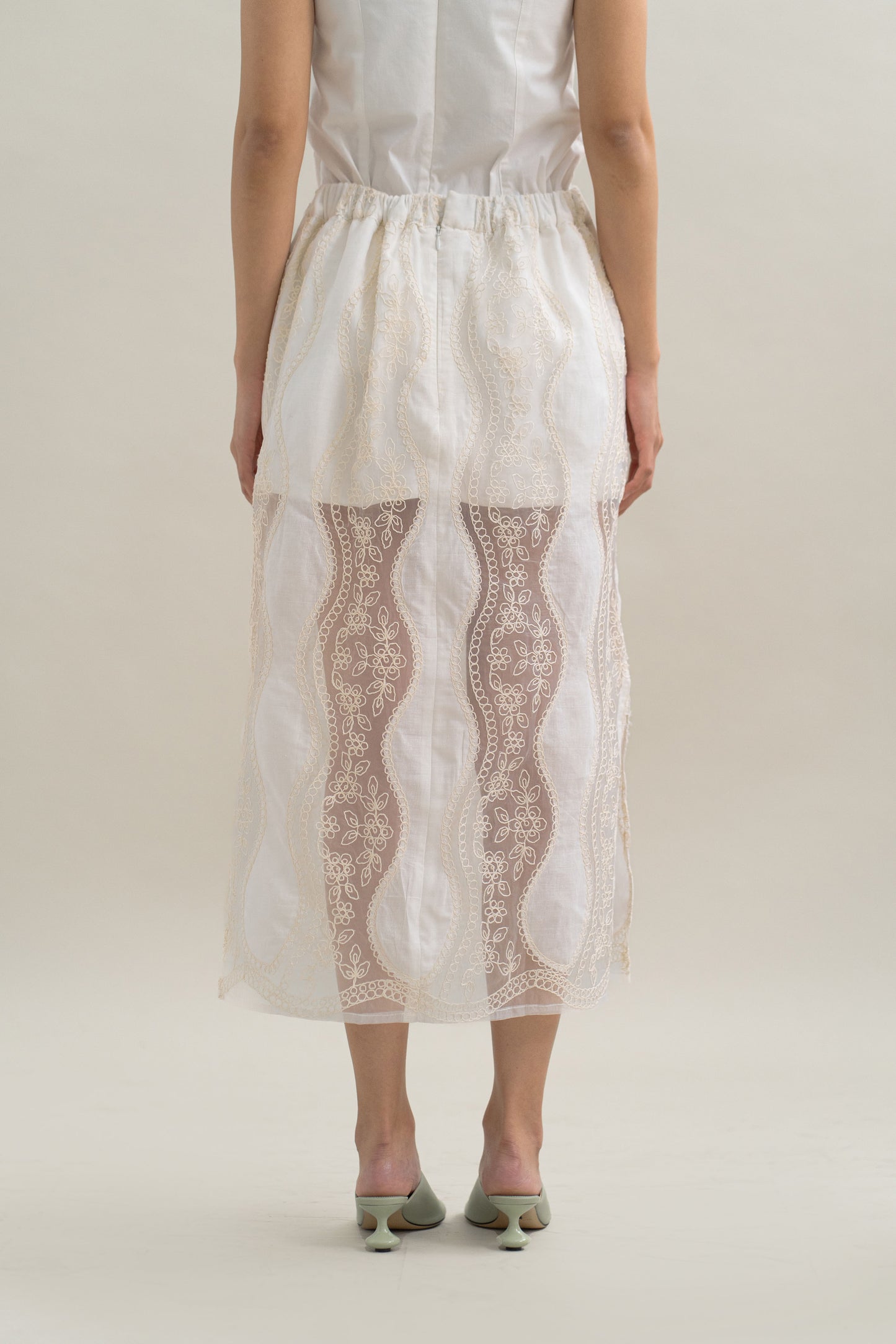 TM Lace Skirt in Buttermilk