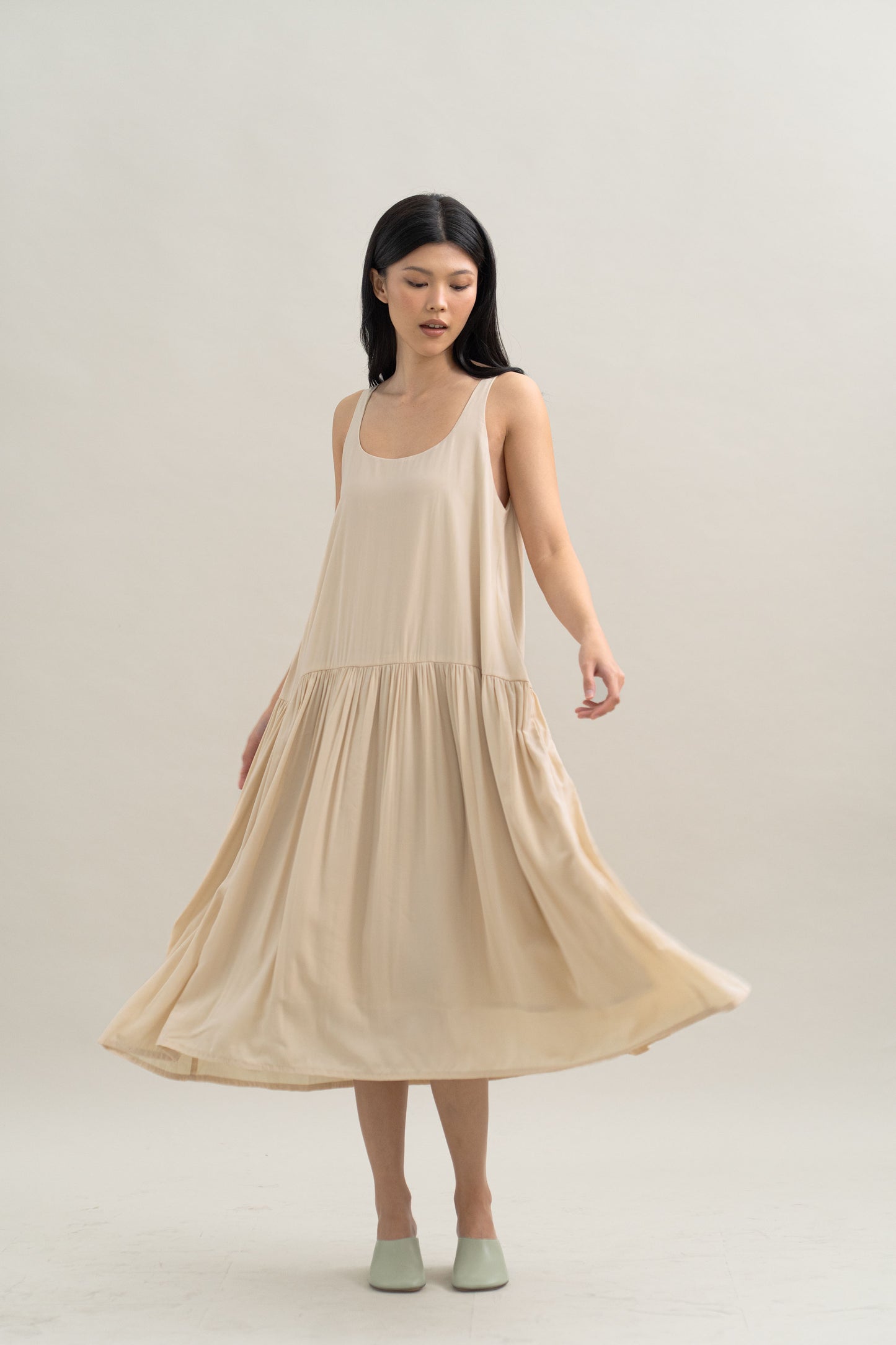TM Round Dress in Cream