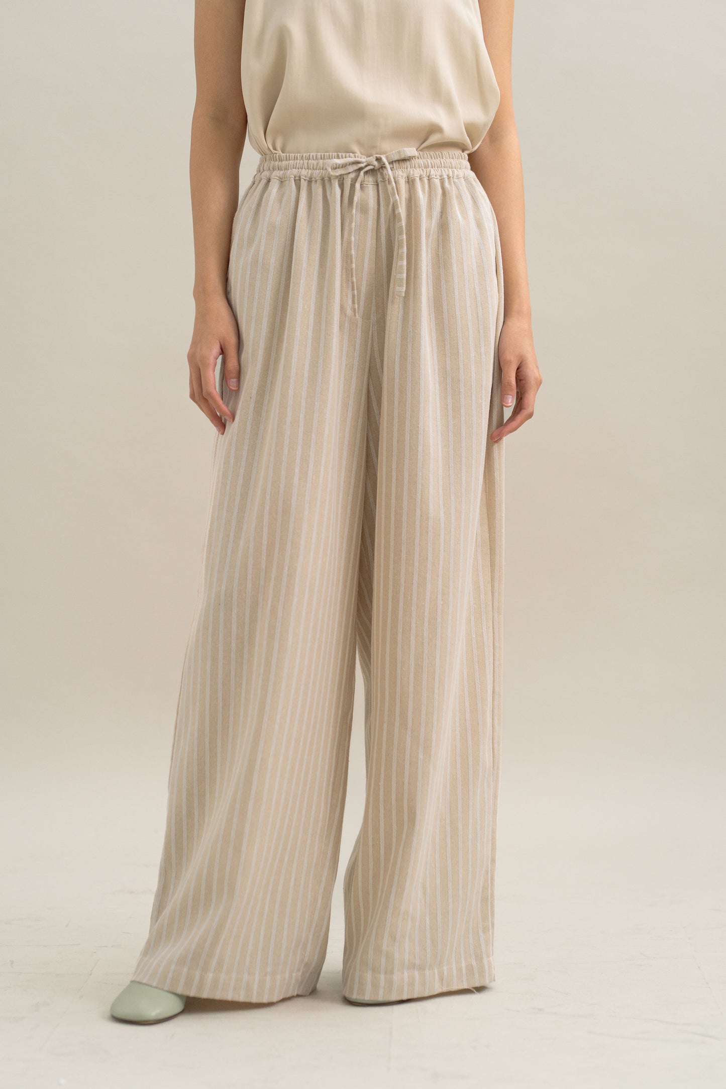 TM Stripe Pants in Oat