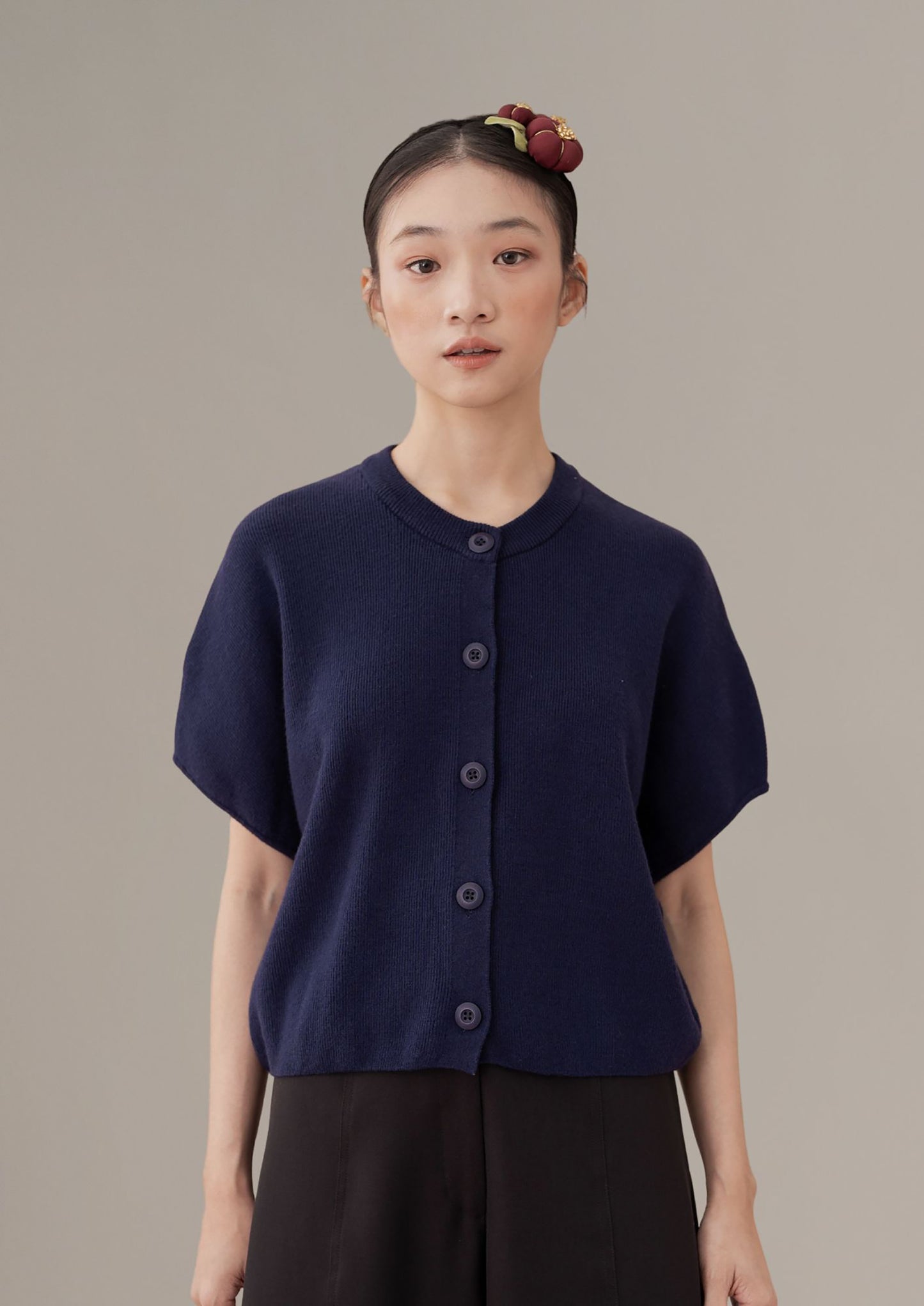 THC Knit Button Top In Northern Sky