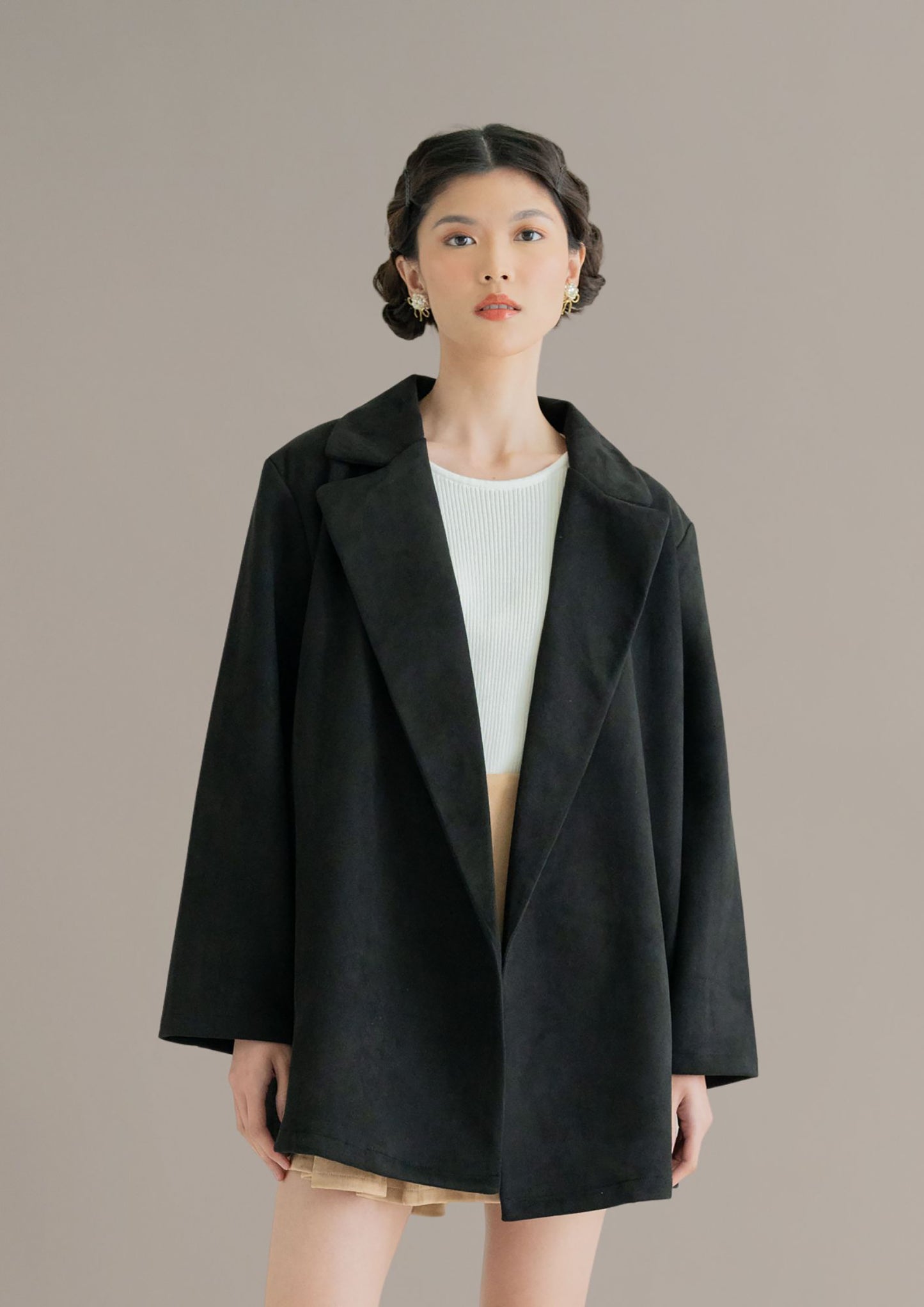 THC Suede Soft Jacket In Midnight Noir