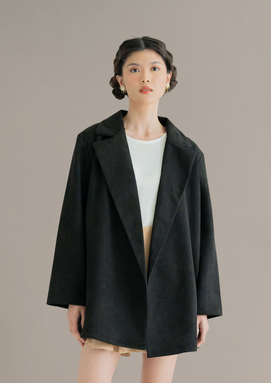 THC Suede Soft Jacket In Midnight Noir