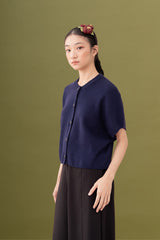 NVR Knit Button Top Blueberry