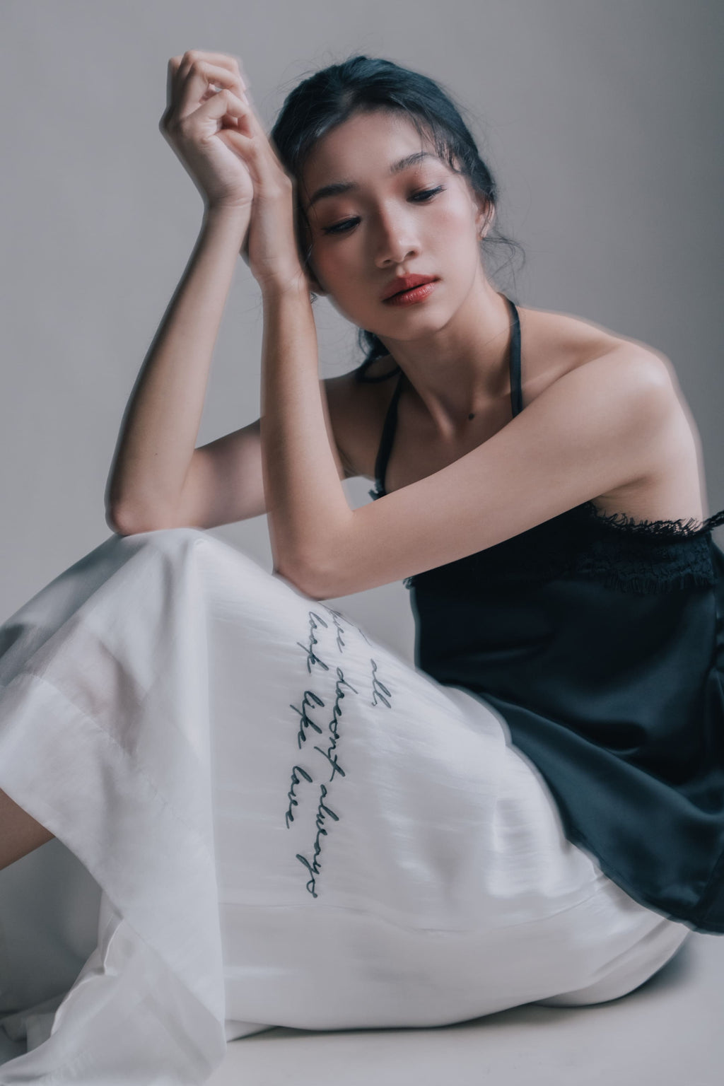 DA Letter Skirt in Buttermilk