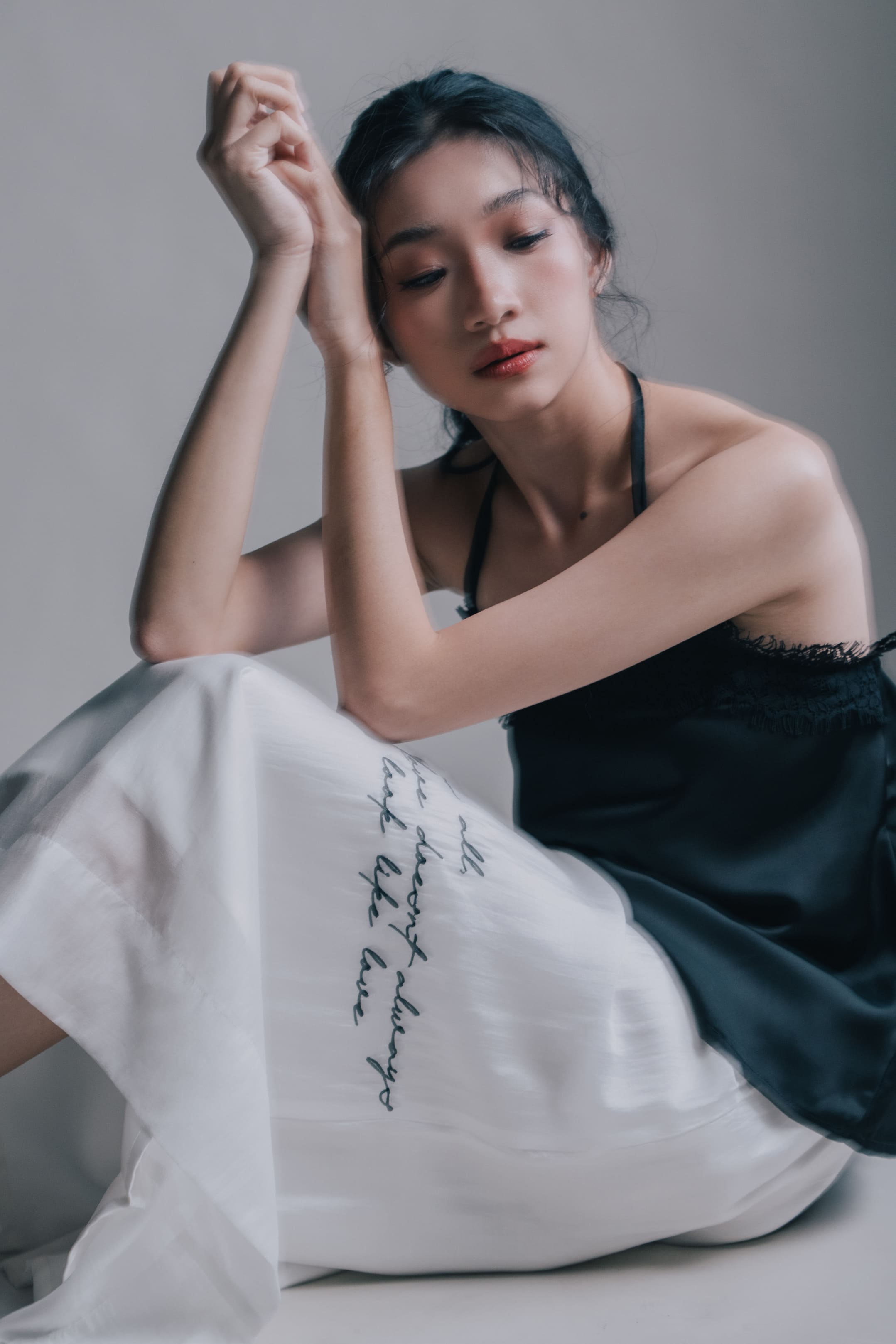 DA Letter Skirt in Buttermilk