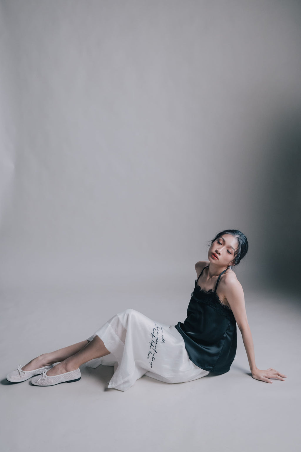 DA Letter Skirt in Buttermilk