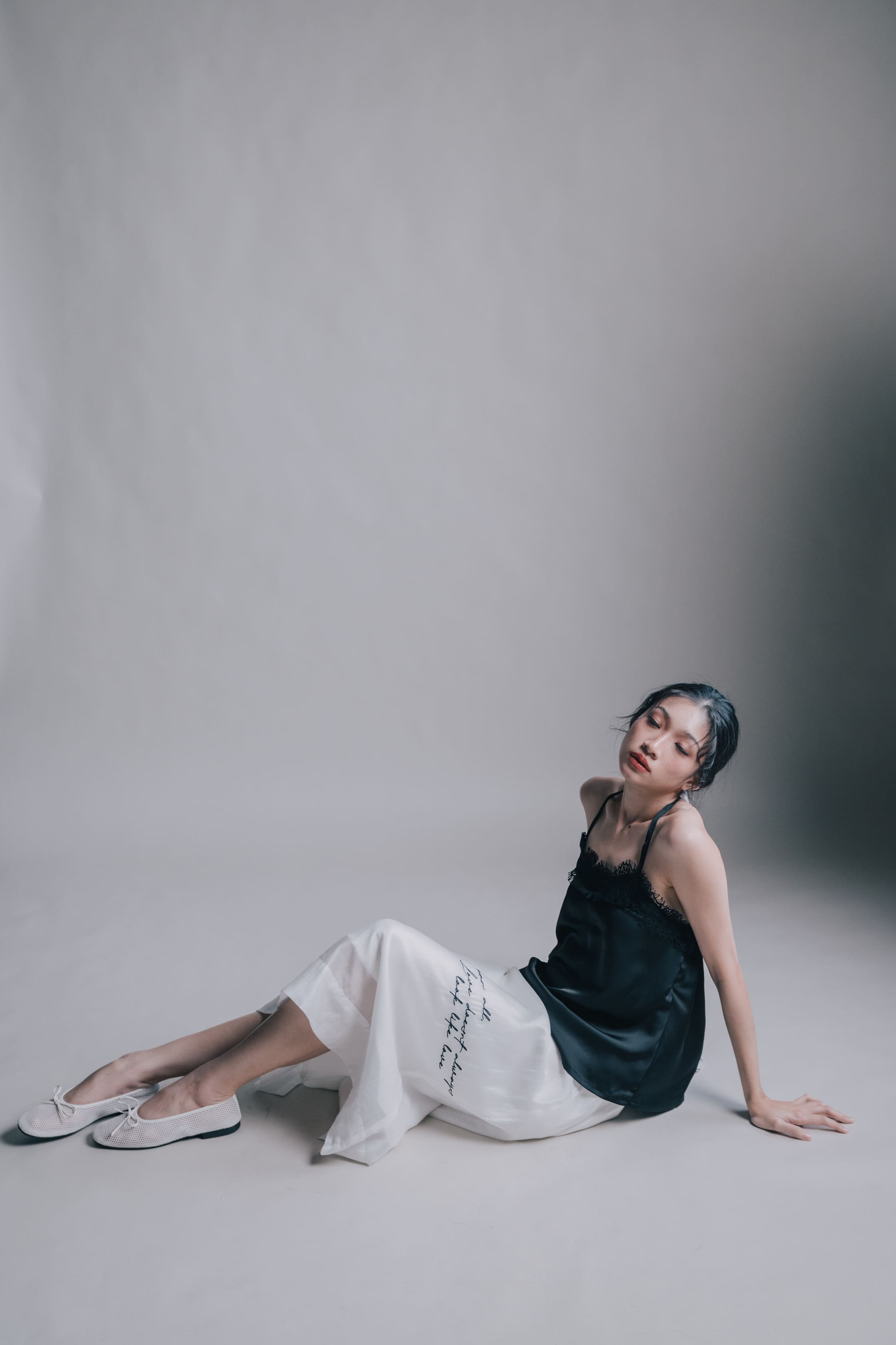 DA Letter Skirt in Buttermilk