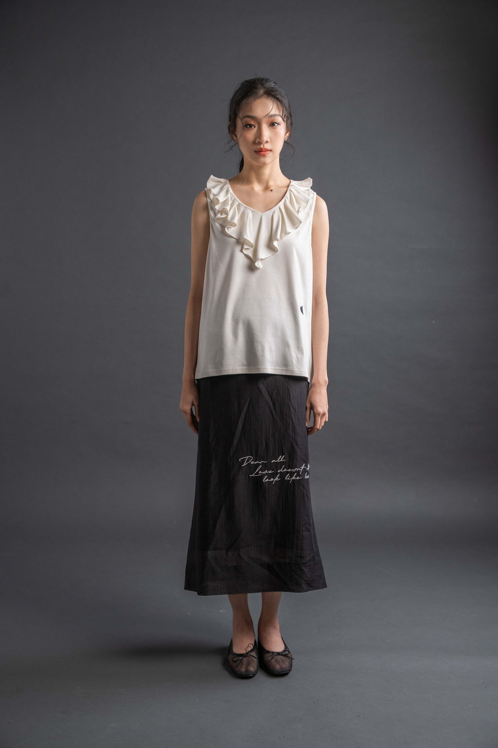 DA Ruffle Top in Buttermilk