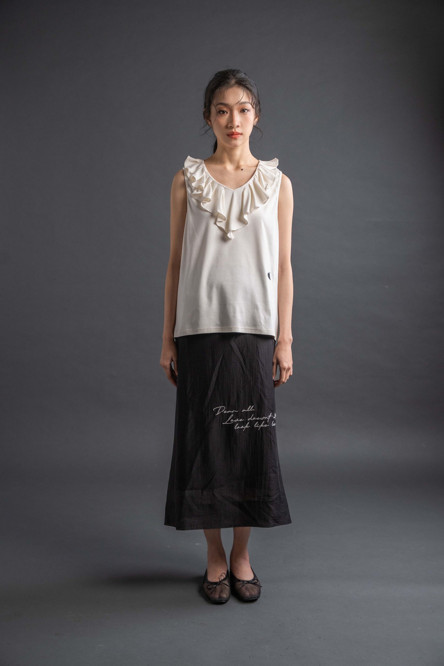 DA Ruffle Top in Buttermilk