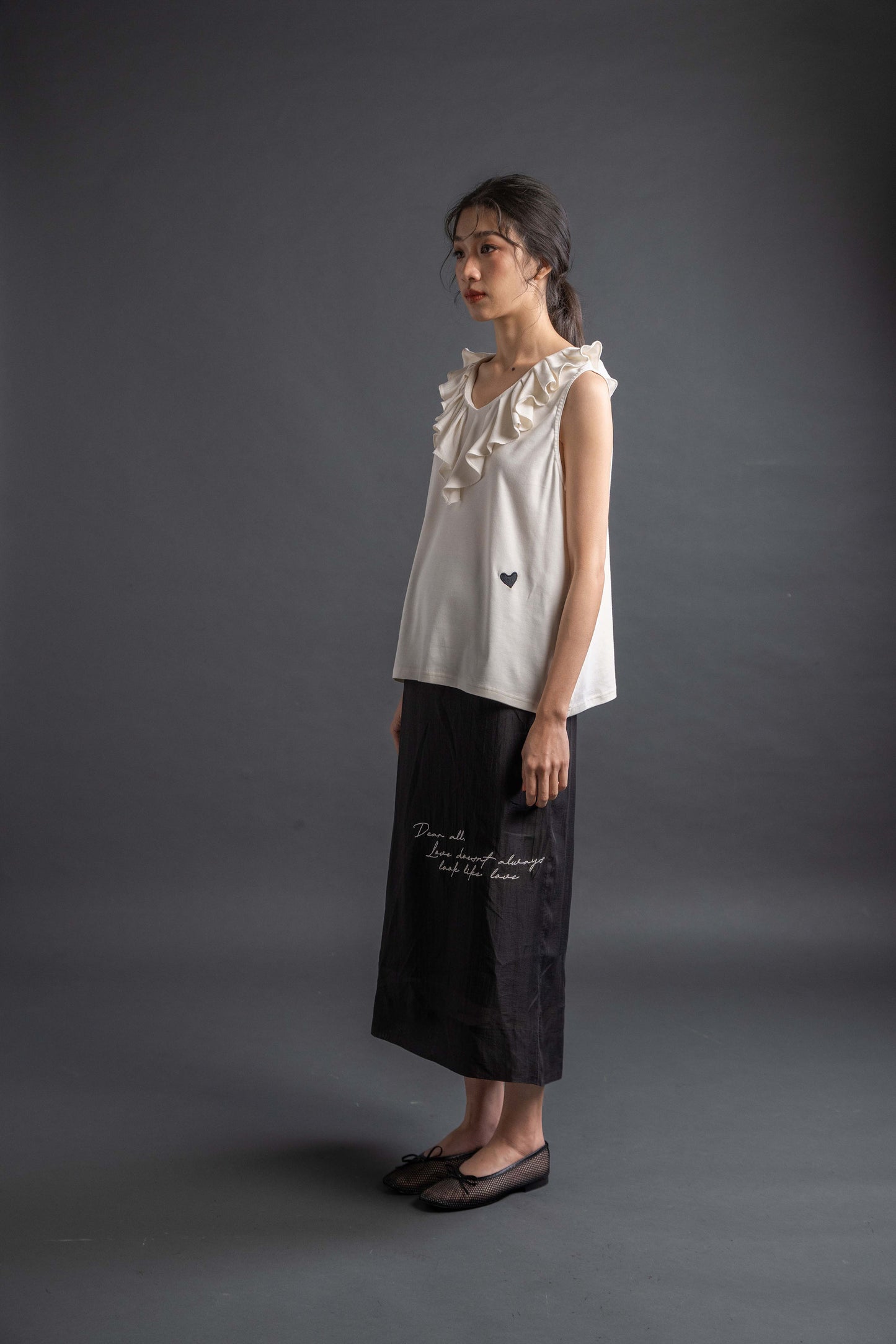 DA Ruffle Top in Buttermilk