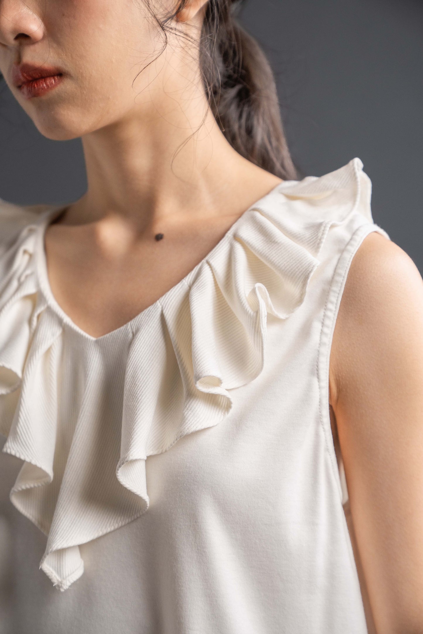 DA Ruffle Top in Buttermilk