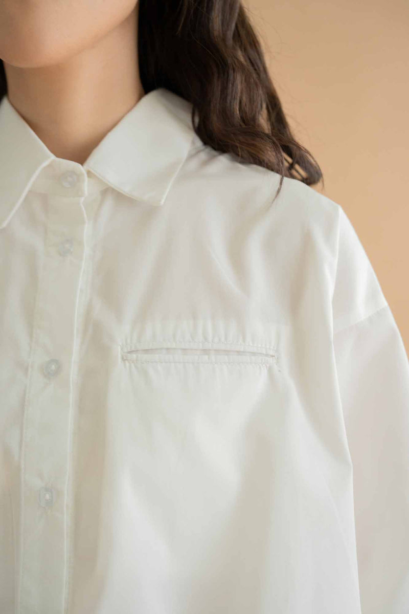 Joyful Embroidery Pleats Shirt