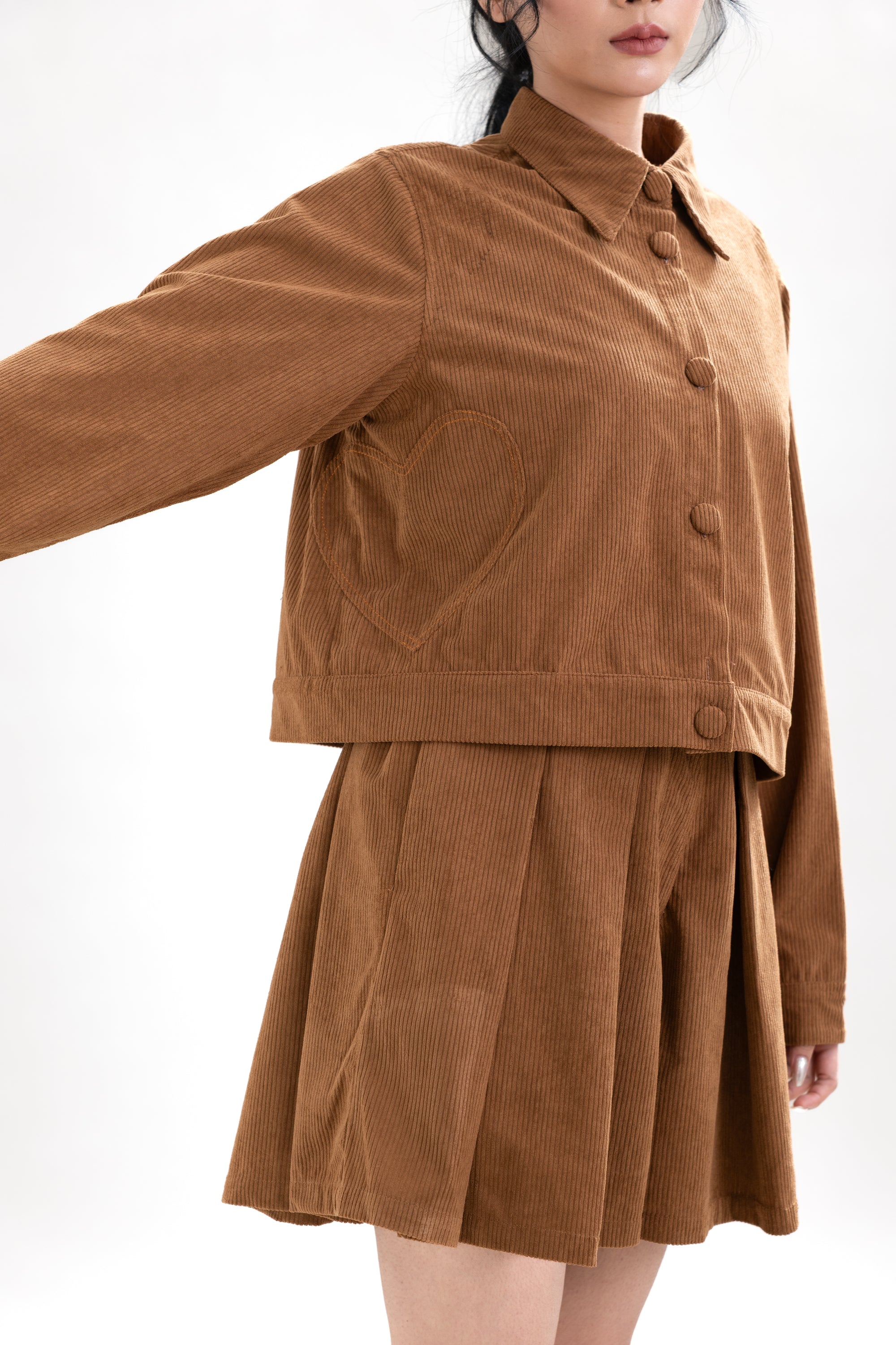 HT Heart Stitch Jacket in Coffee