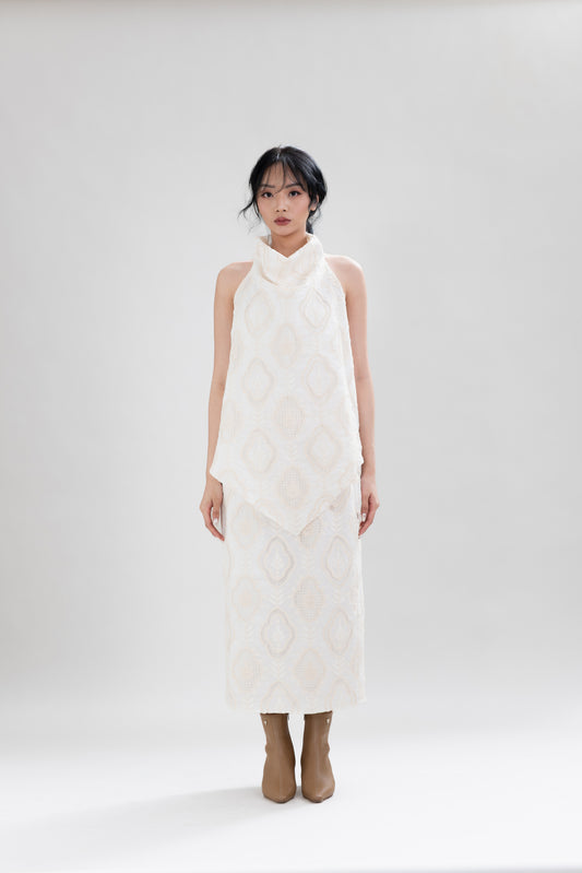 HT Embroidery High Neck Top in Buttermilk