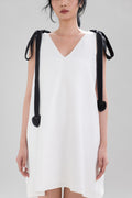 HT Ribbon Heart Mini Dress in Buttermilk