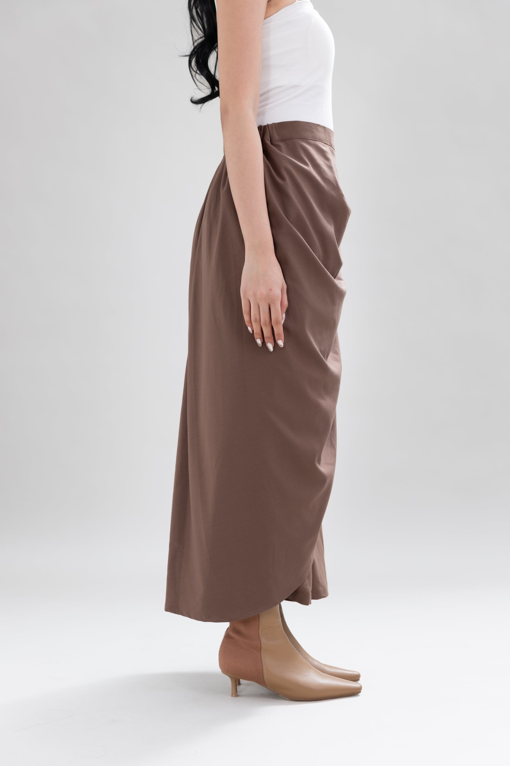 HT Heart Stitch Skirt in Brown