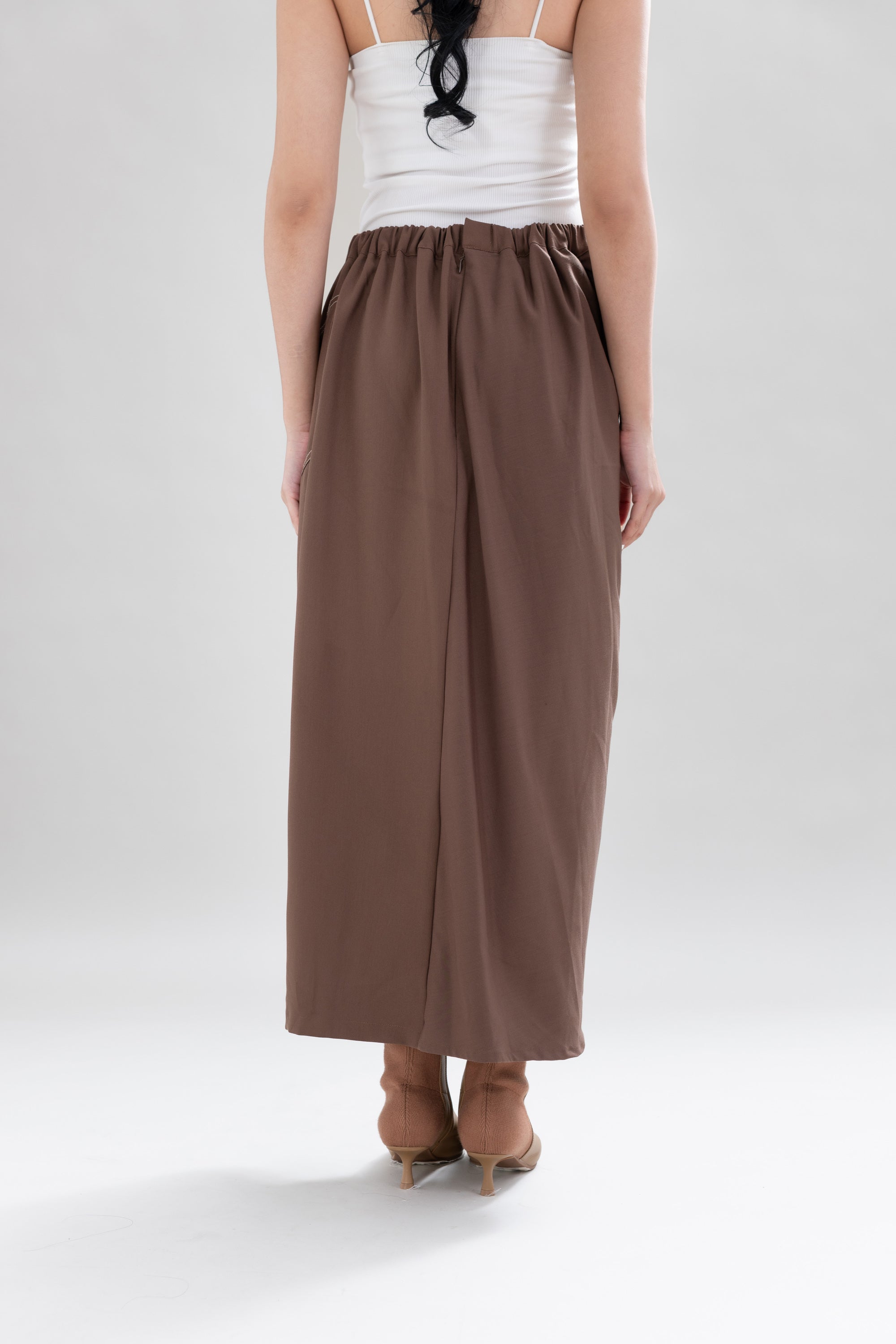 HT Heart Stitch Skirt in Brown
