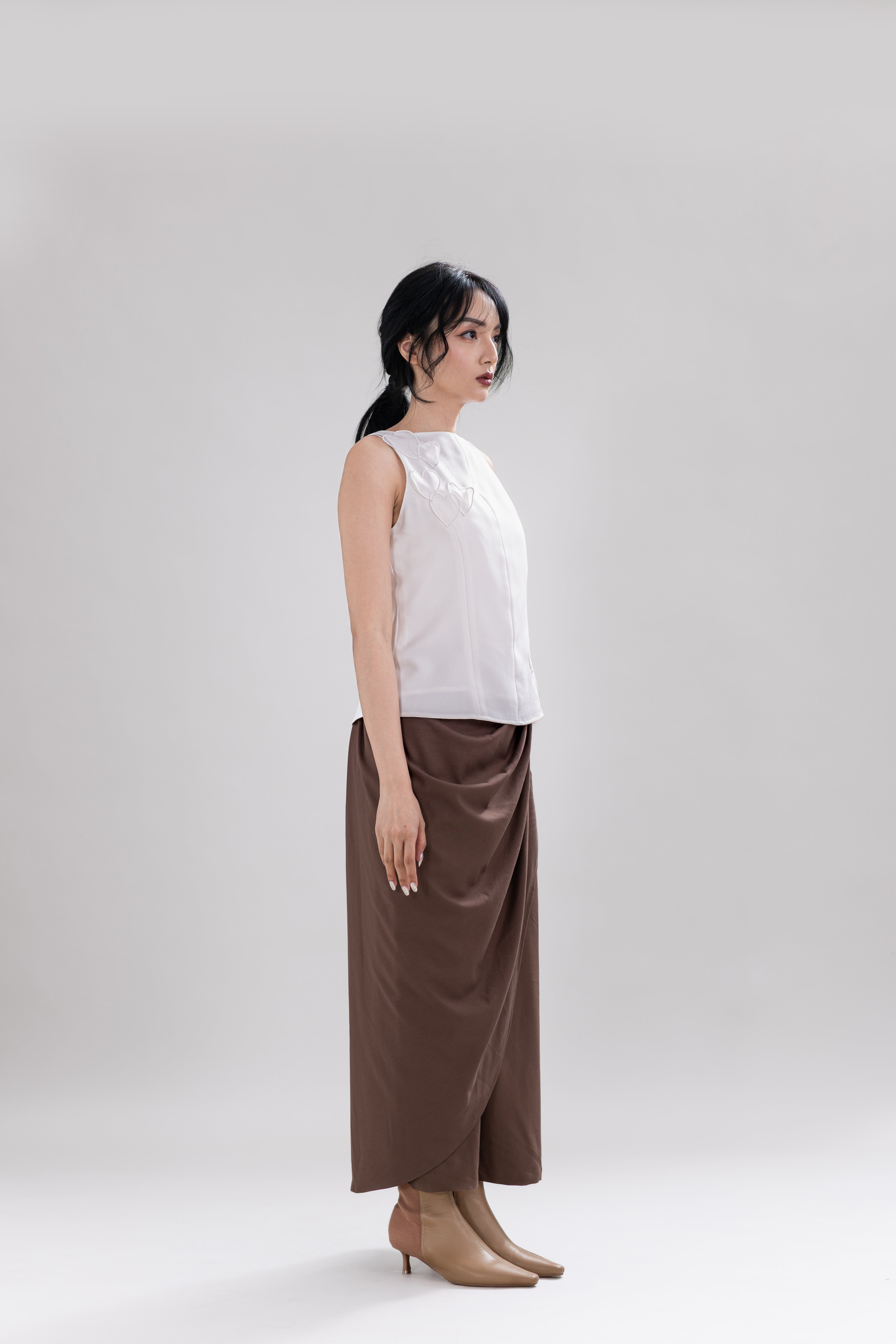 HT Hearts Sleeveless Top in Buttermilk