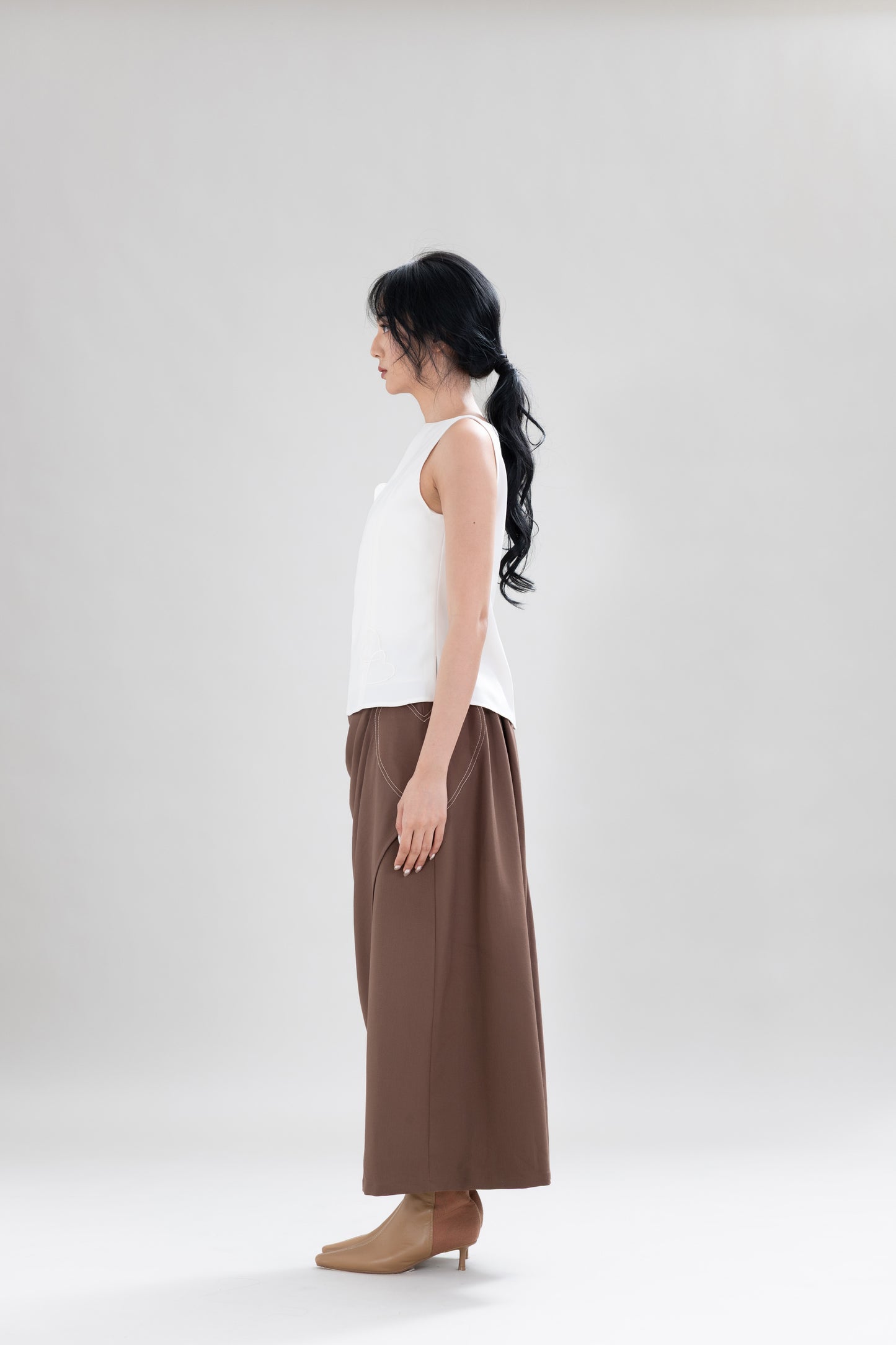 PO HT Hearts Sleeveless Top in Buttermilk