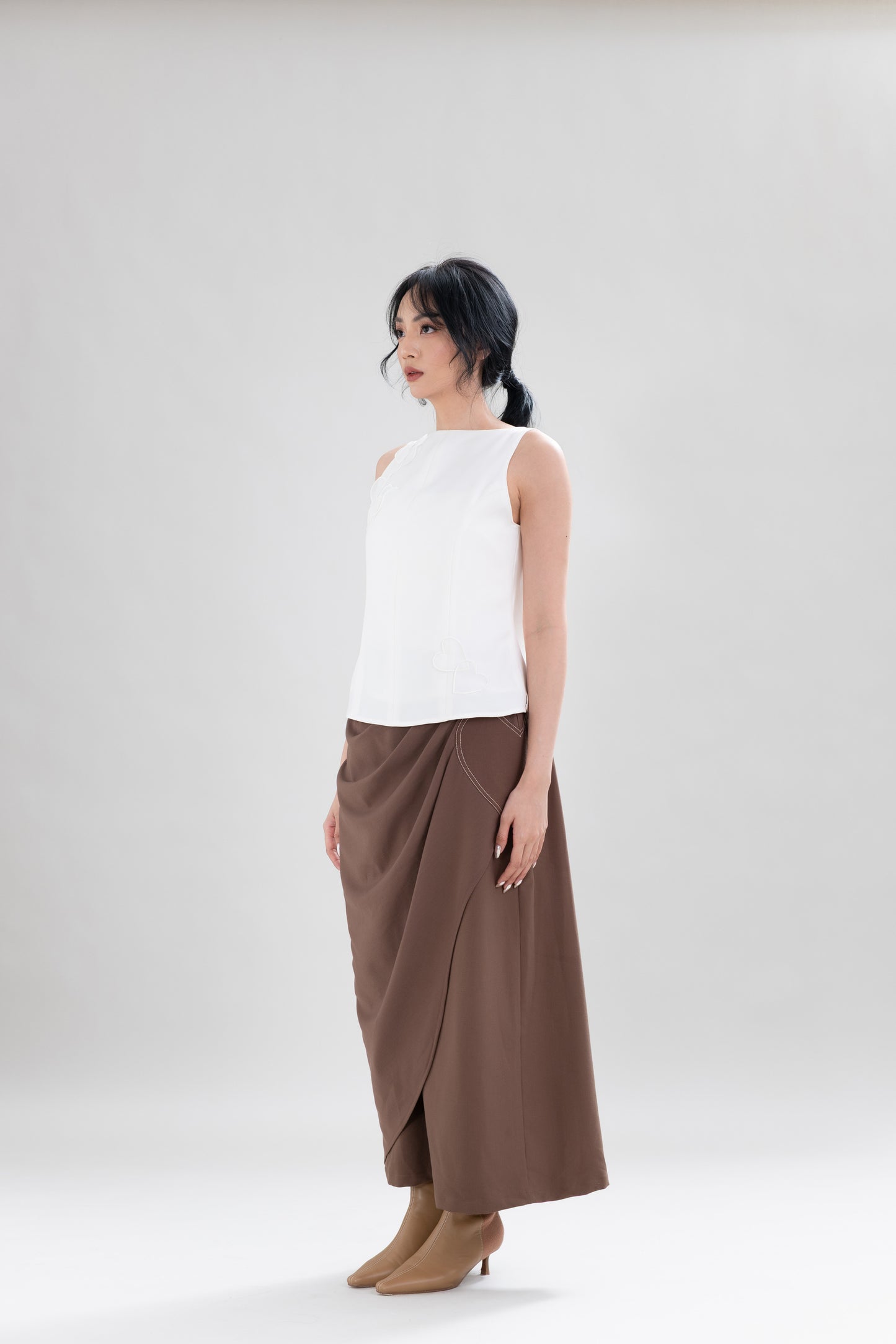PO HT Hearts Sleeveless Top in Buttermilk