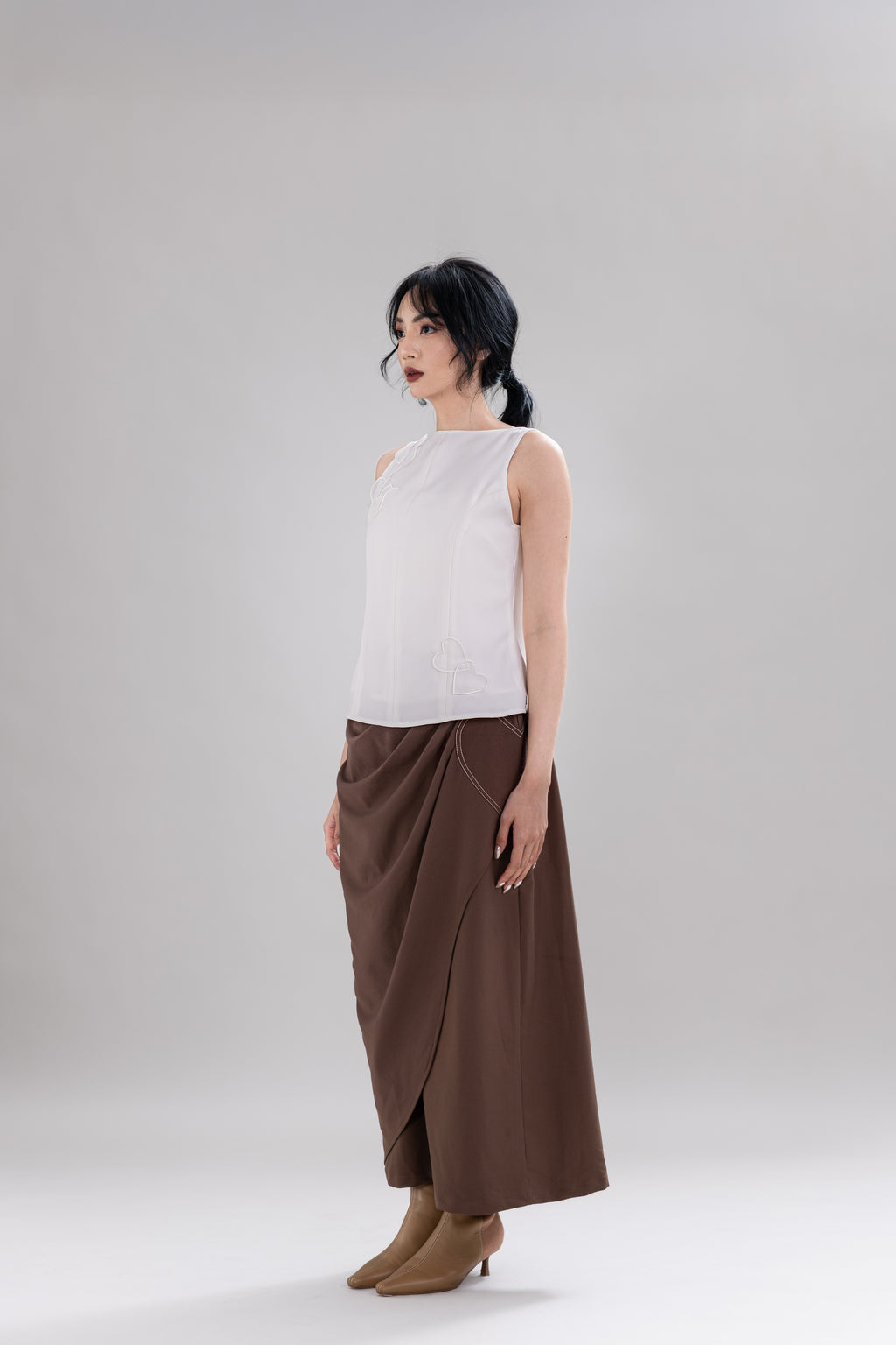 HT Hearts Sleeveless Top in Buttermilk