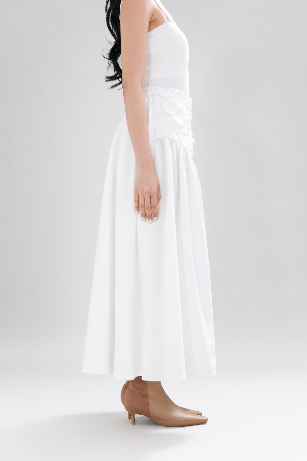 HT Bloom Skirt in Buttermilk