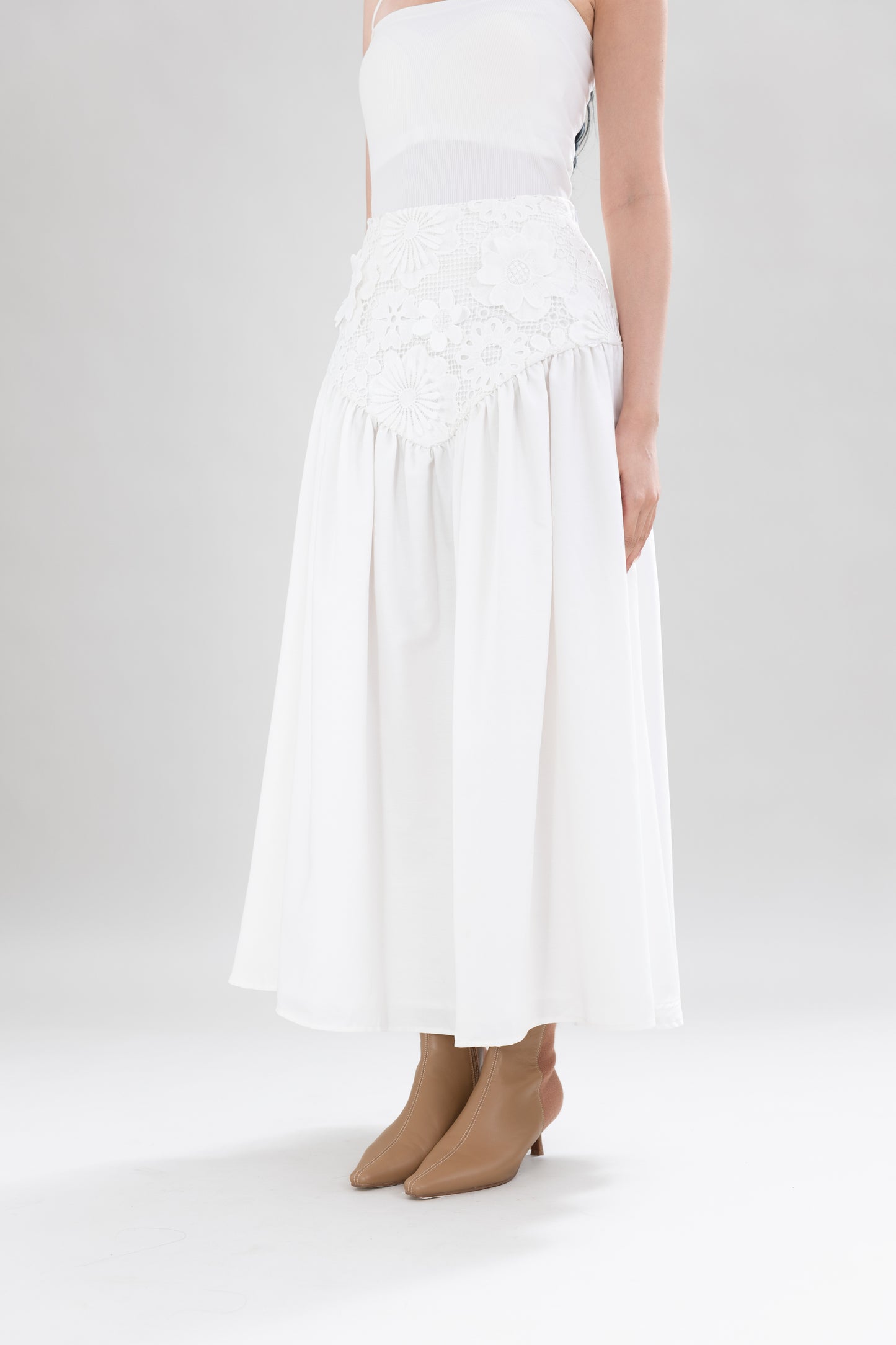 HT Bloom Skirt in Buttermilk