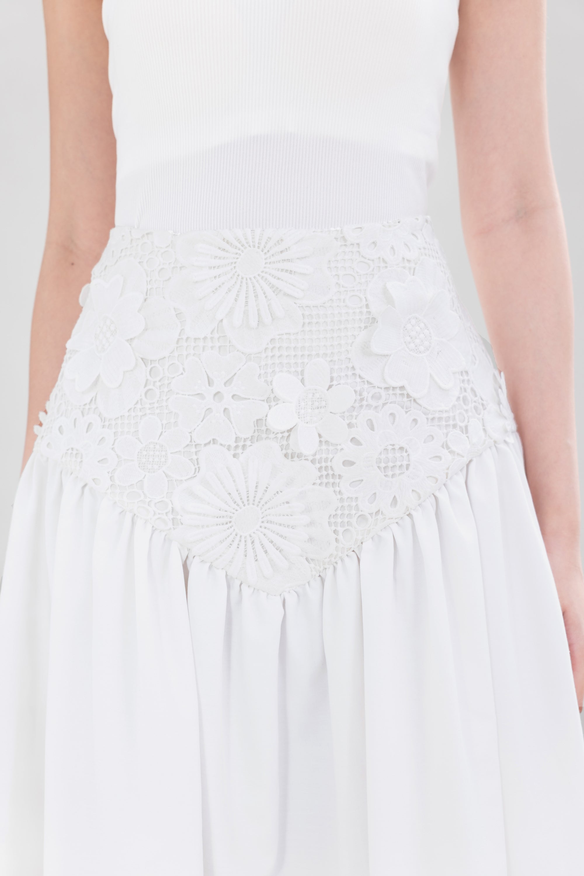 HT Bloom Skirt in Buttermilk