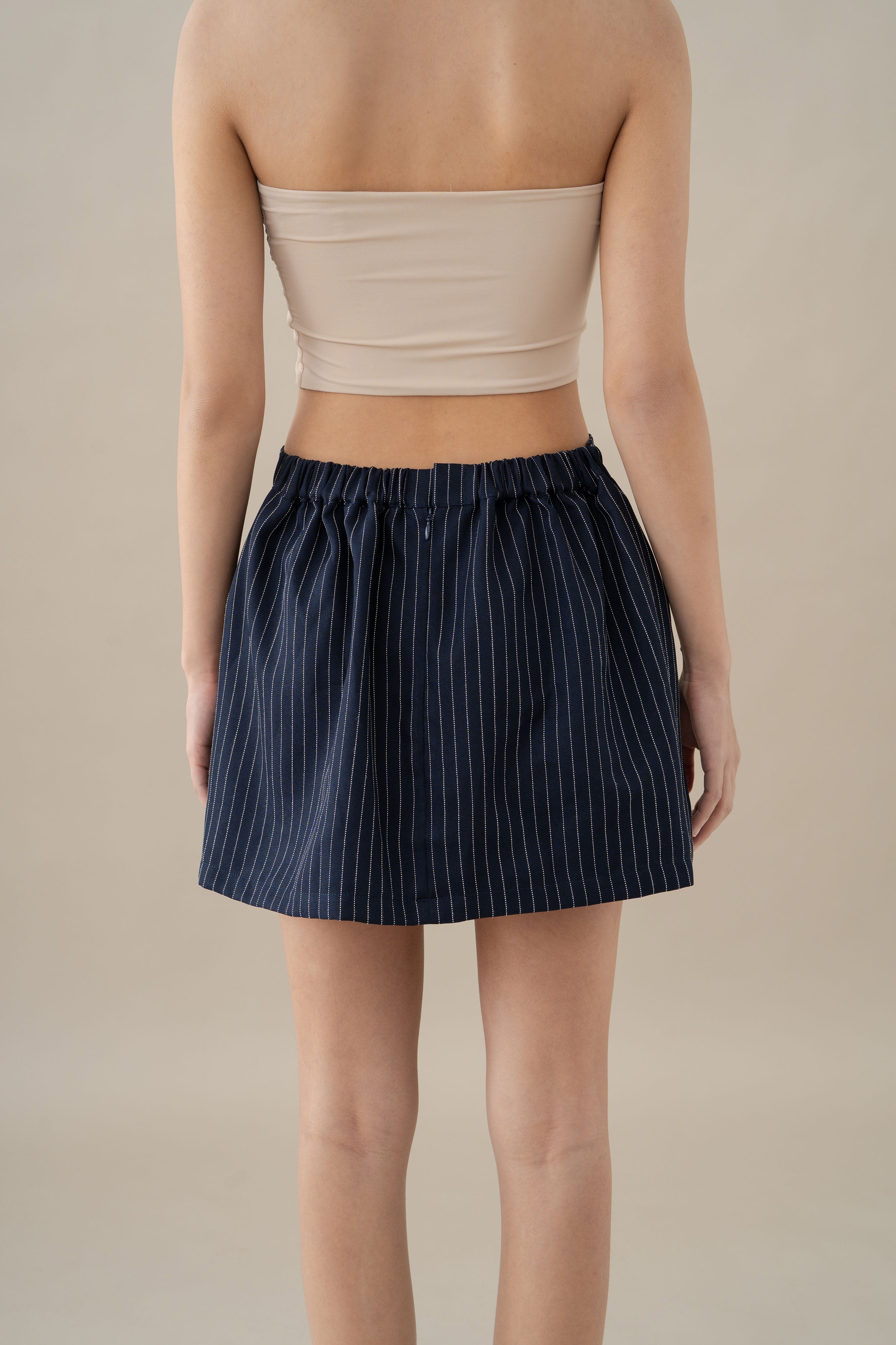 NVR Stripe Skirt in Navy