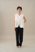 MM Embroidery Vest in Buttermilk