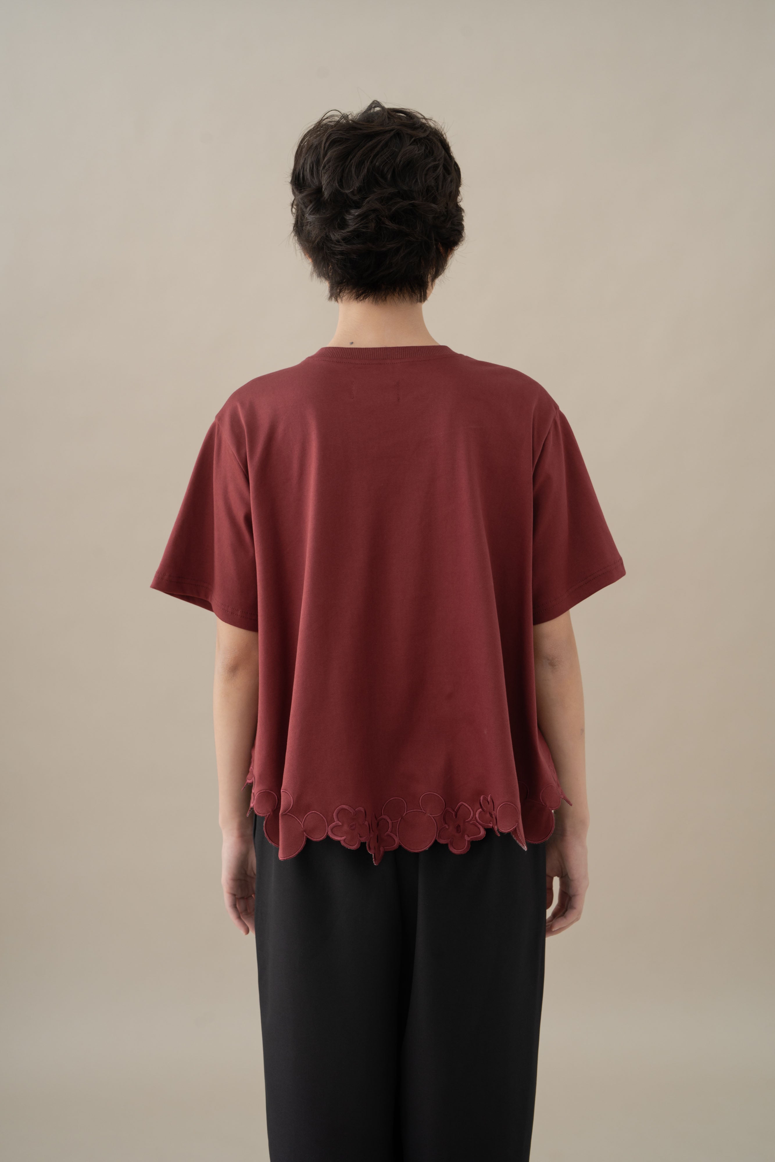 MM Bloom Embroidery Top in Cherry