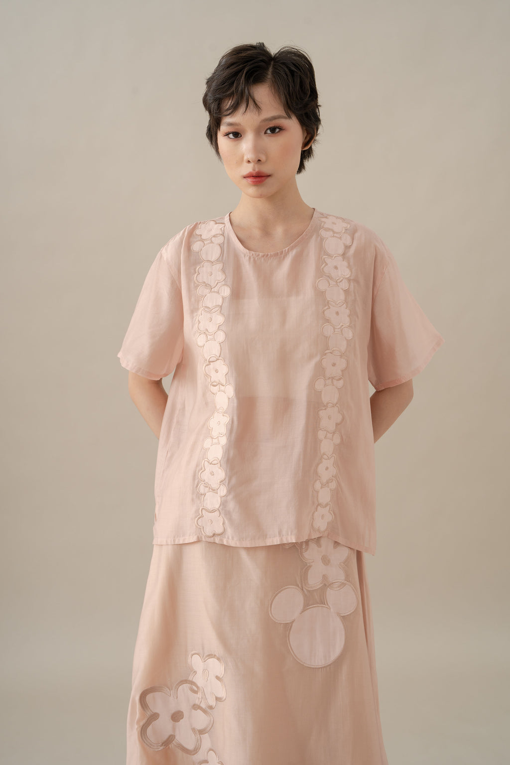 MM Embroidery Sheer Top in Hey Baby