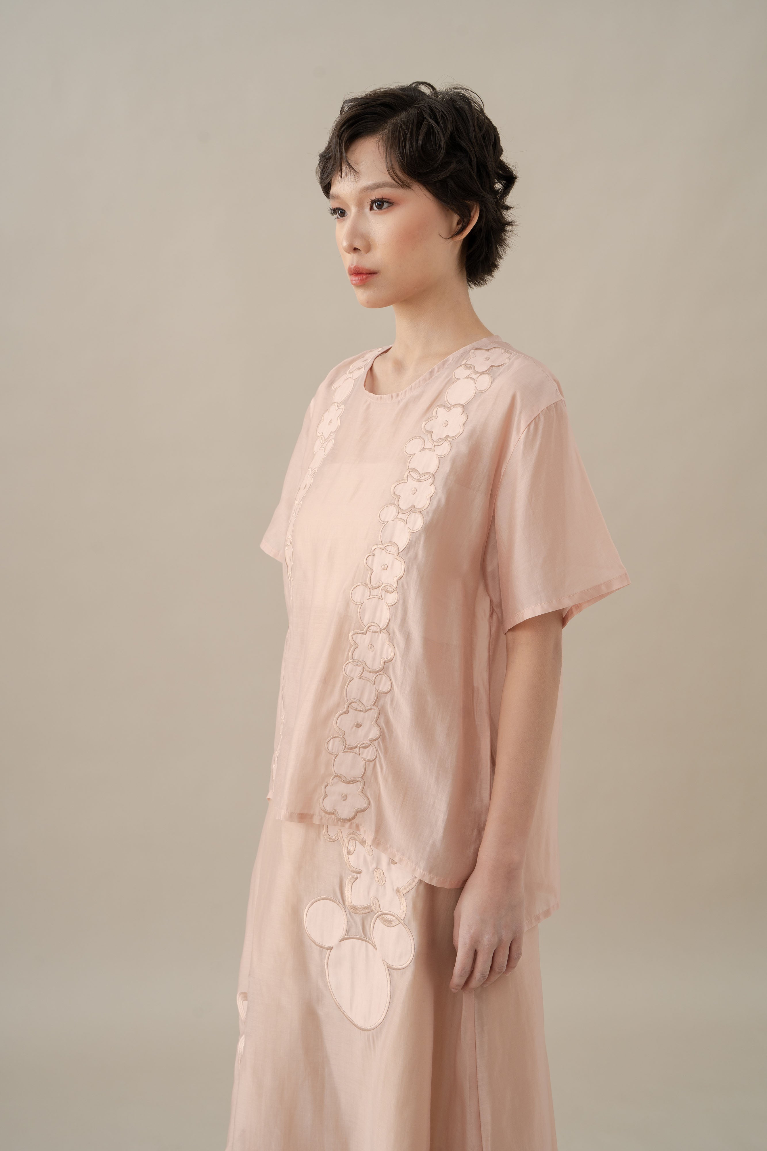 MM Embroidery Sheer Top in Hey Baby