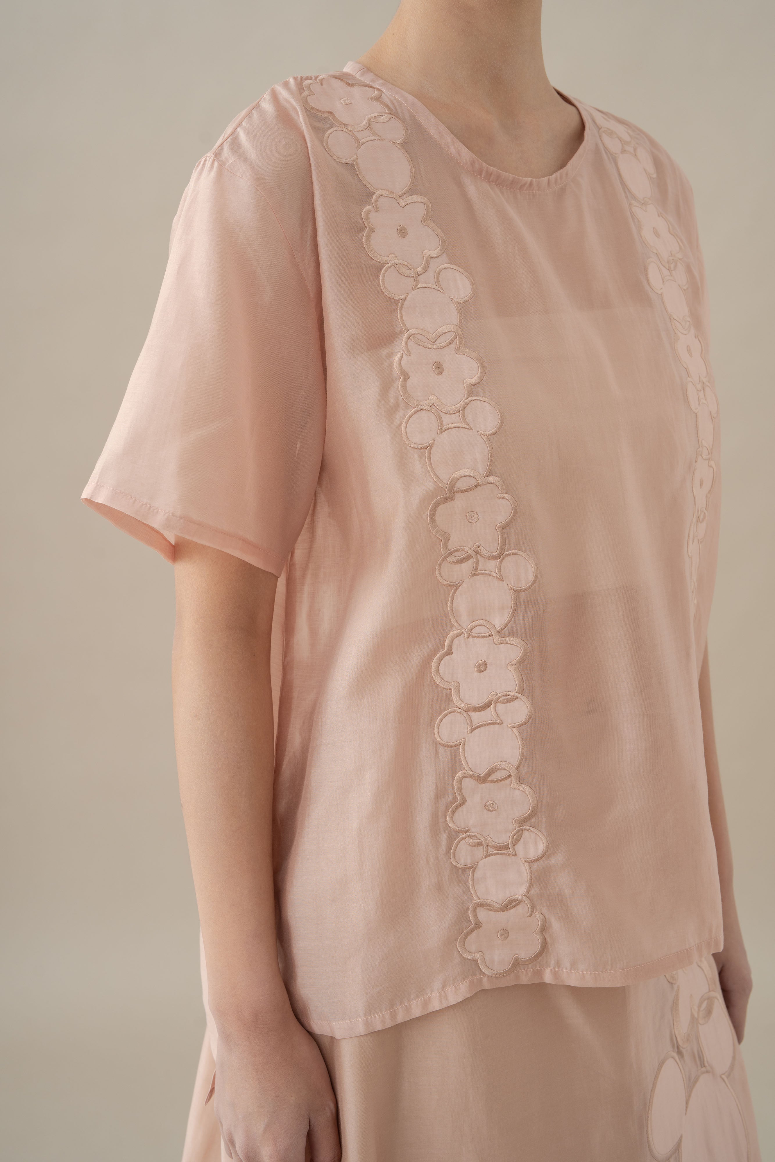 MM Embroidery Sheer Top in Hey Baby