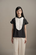 BL Two Tone Collar Shirt in Licorice