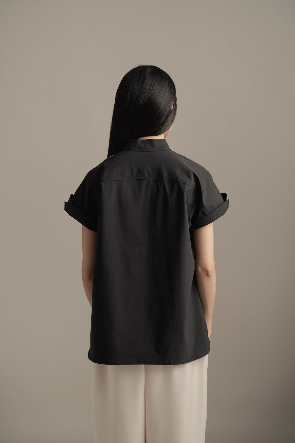 BL Two Tone Collar Shirt in Licorice
