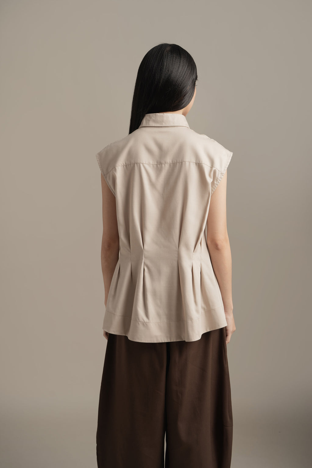 BL Peplum Shirt in Khaki (Shipment Date: 5 May - 18 May 2026)