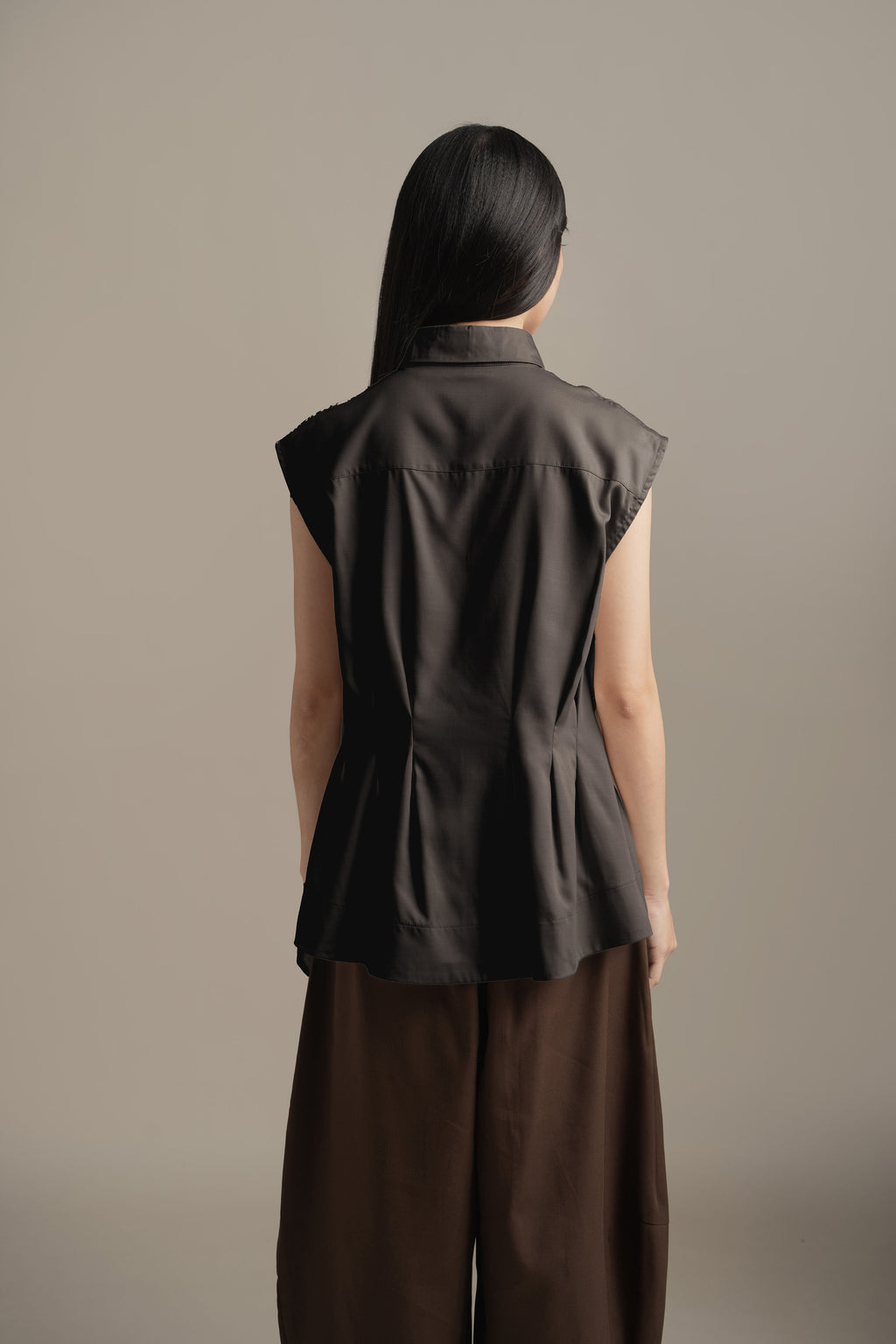 BL Peplum Shirt in Licorice (Shipment Date: 5 May - 18 May 2026)