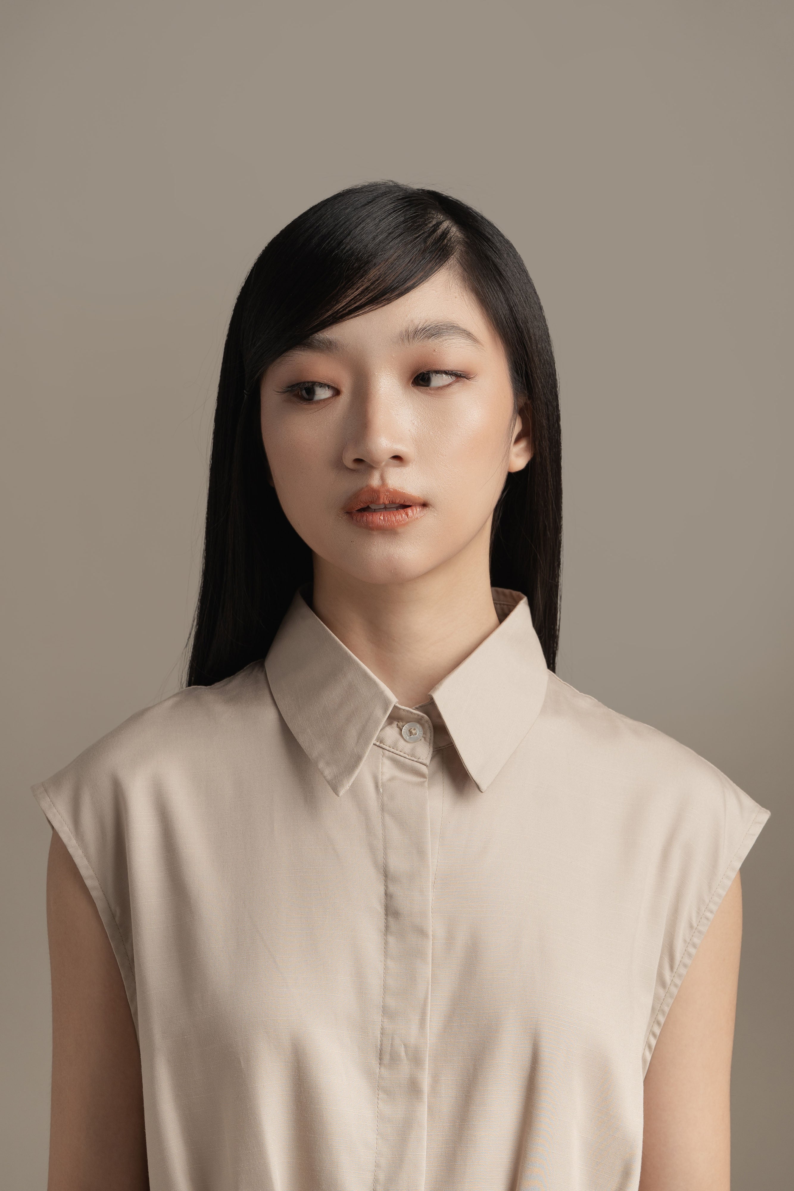 BL Peplum Shirt in Khaki (Shipment Date: 5 May - 18 May 2026)
